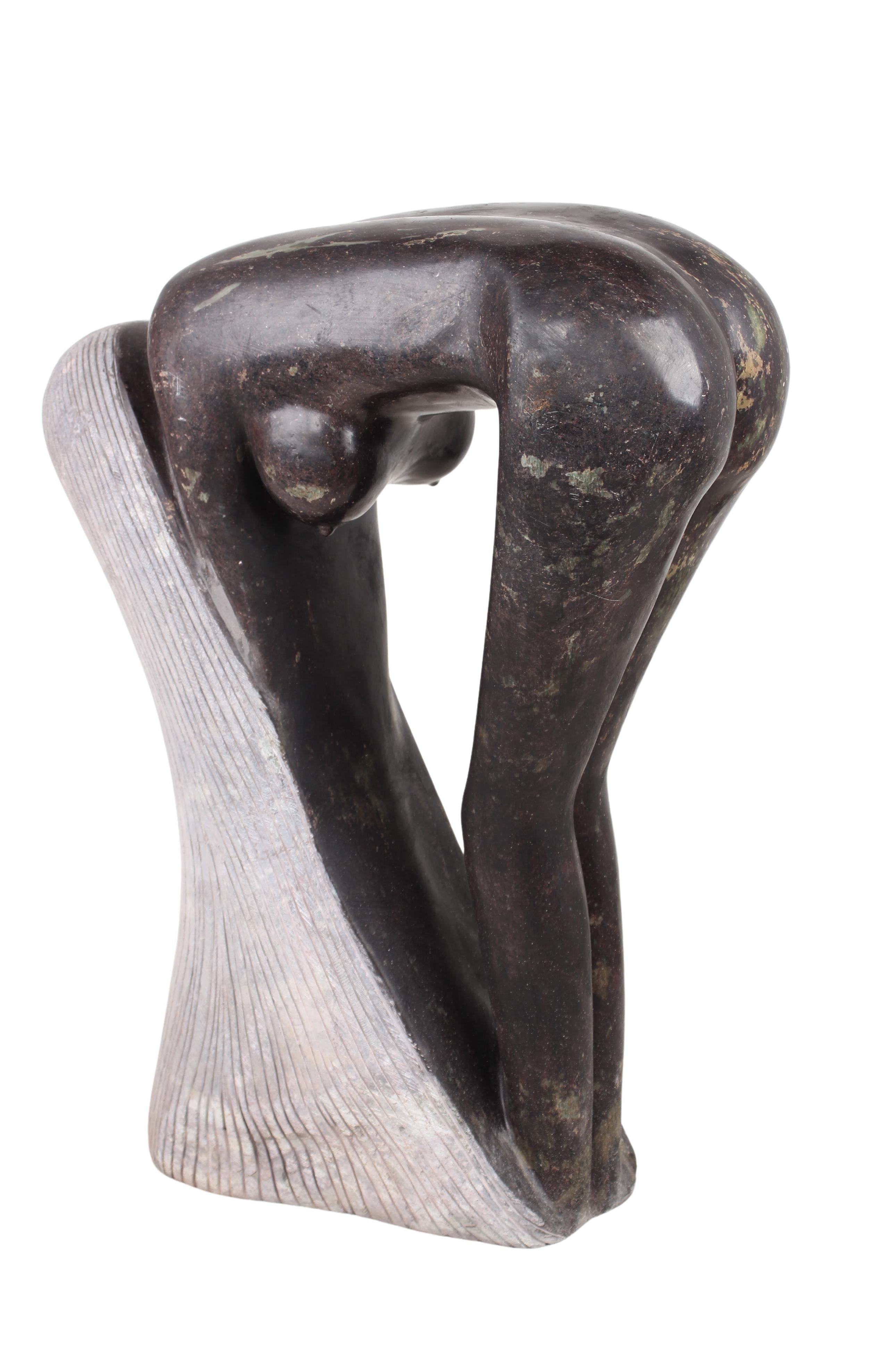 Shona Tribe Rapoko Stone Bathing lady ~27.6" Tall (New 2024) - Shona Stone