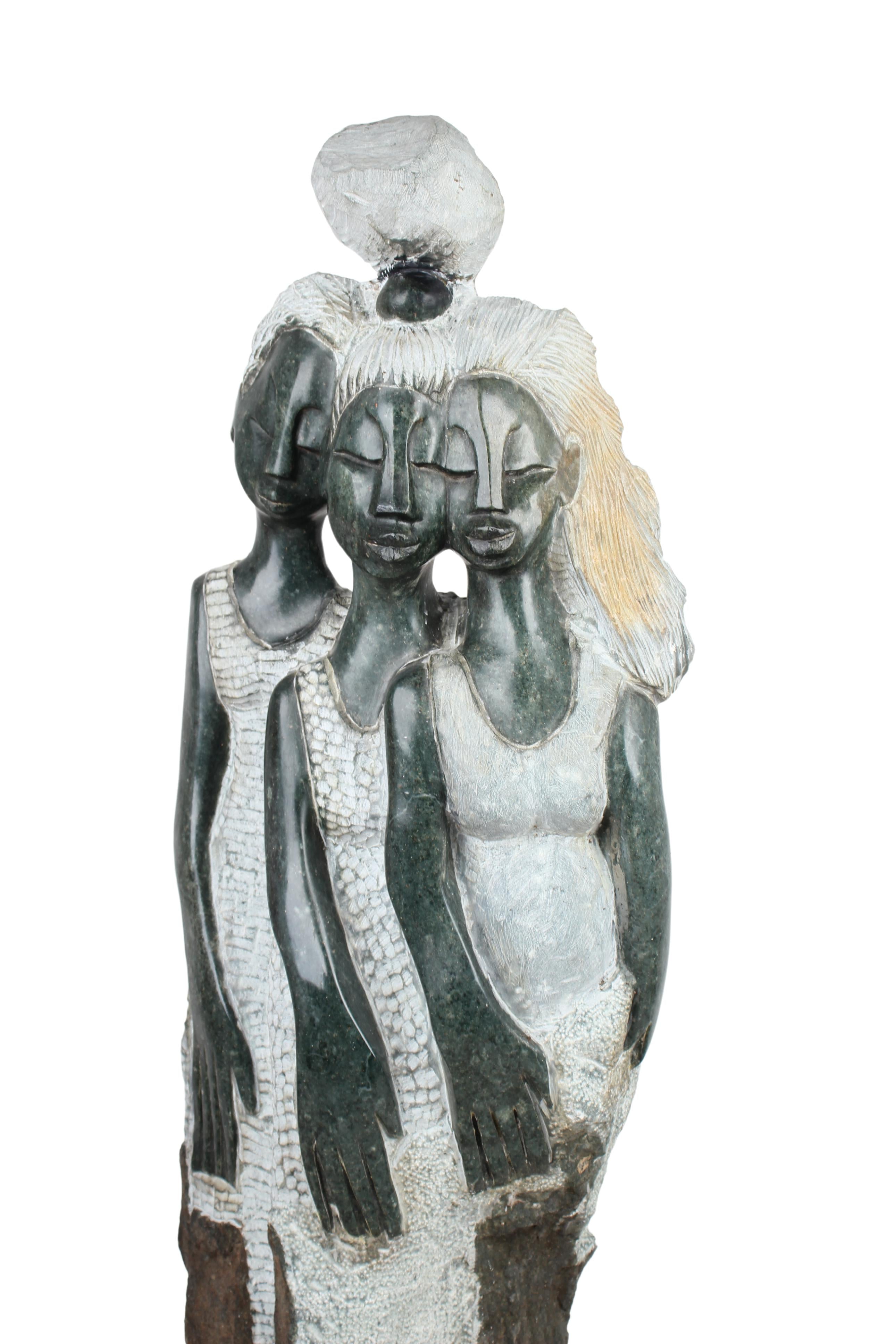 Shona Tribe Opal Stone Sisters ~46.5" Tall (New 2024) - Shona Stone