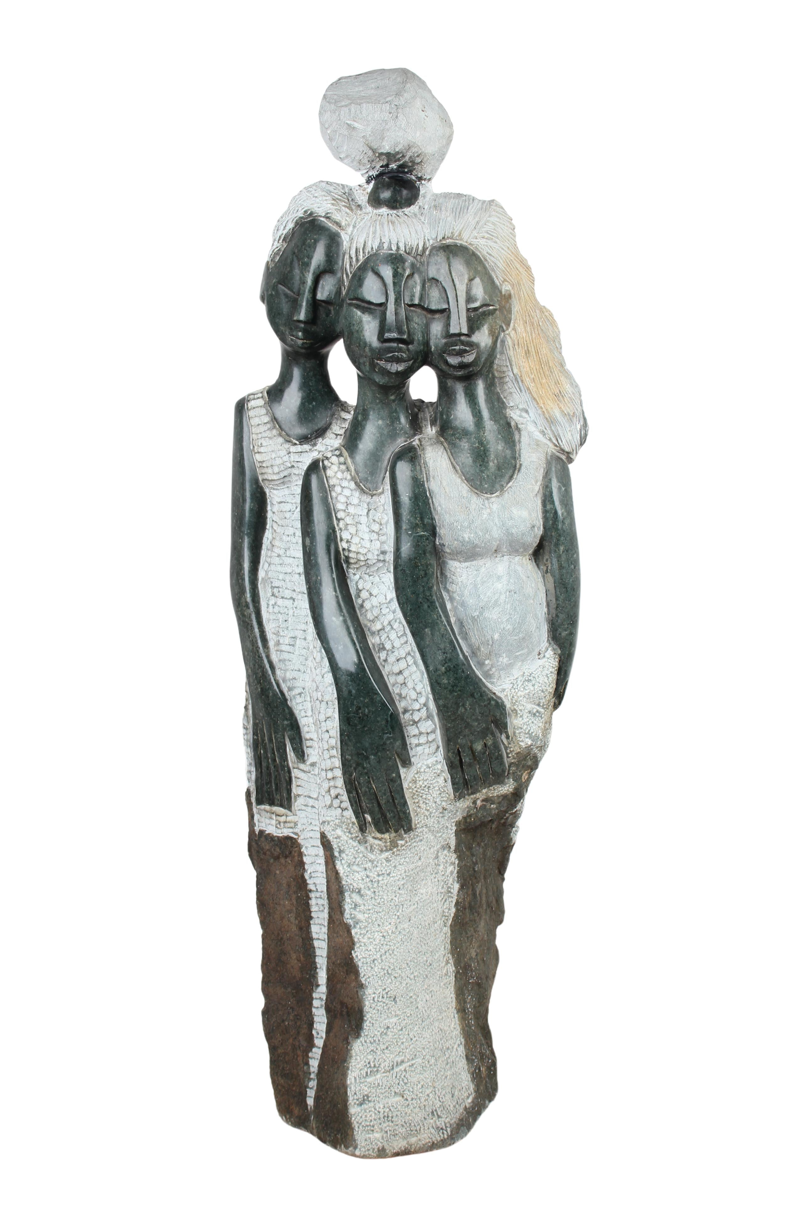 Shona Tribe Opal Stone Sisters ~46.5" Tall (New 2024) - Shona Stone