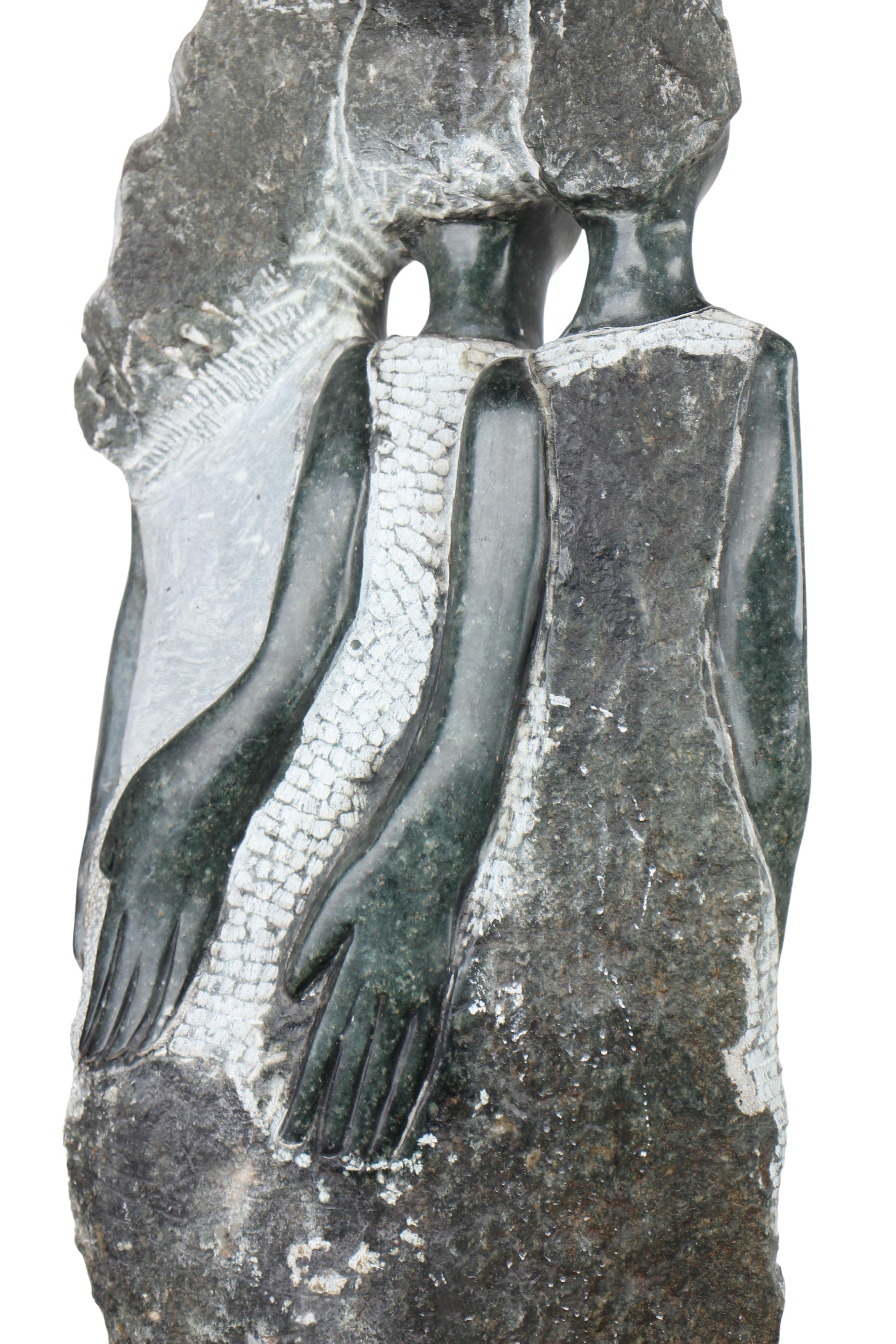 Shona Tribe Opal Stone Sisters ~46.5" Tall (New 2024) - Shona Stone