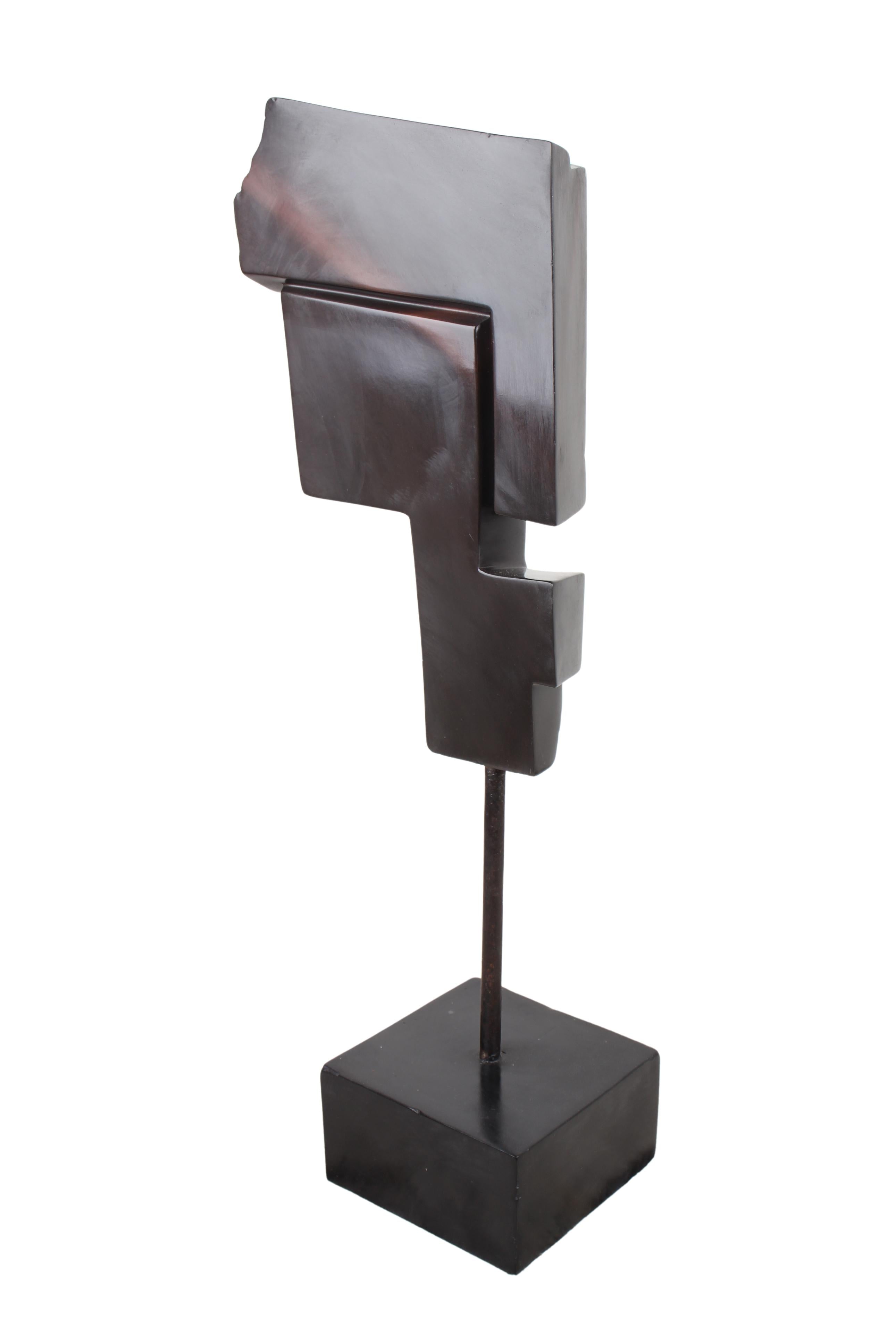 Shona Tribe Wonderstone Cubist Face Sculpture ~37.8" Tall (New 2024) - Shona Stone