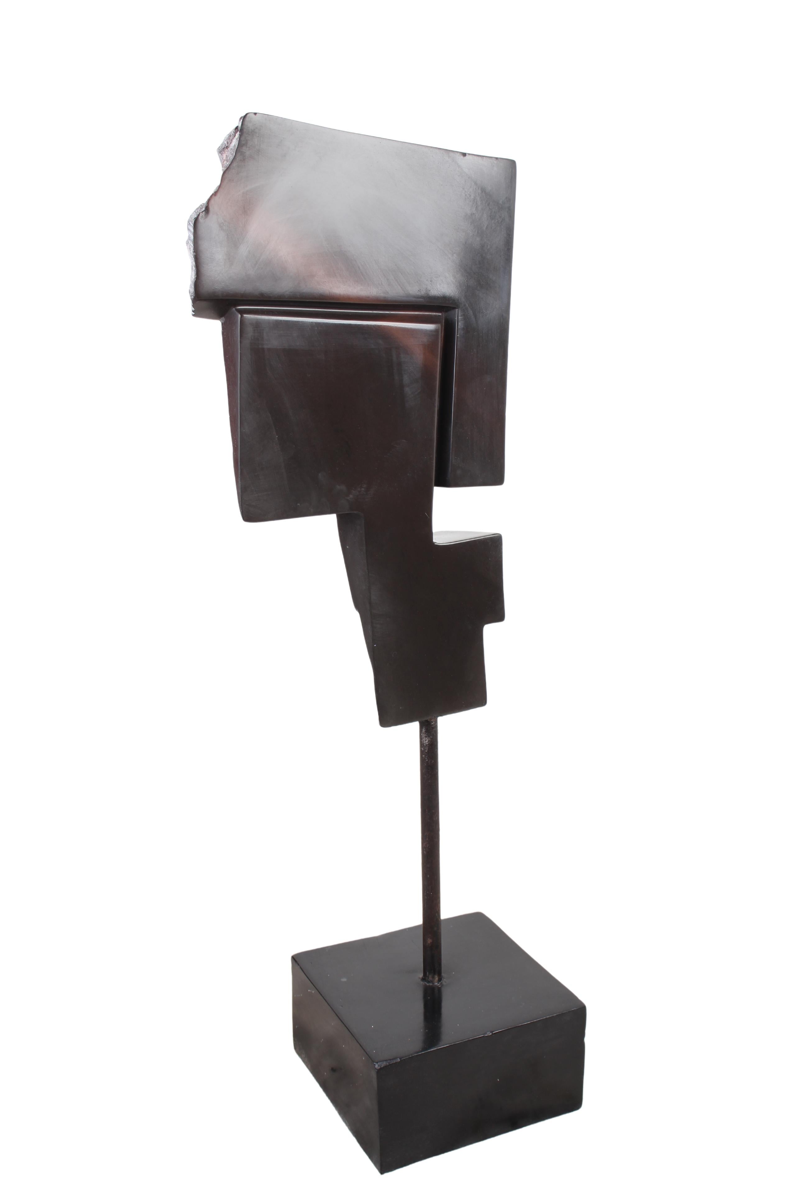 Shona Tribe Wonderstone Cubist Face Sculpture ~37.8" Tall (New 2024) - Shona Stone