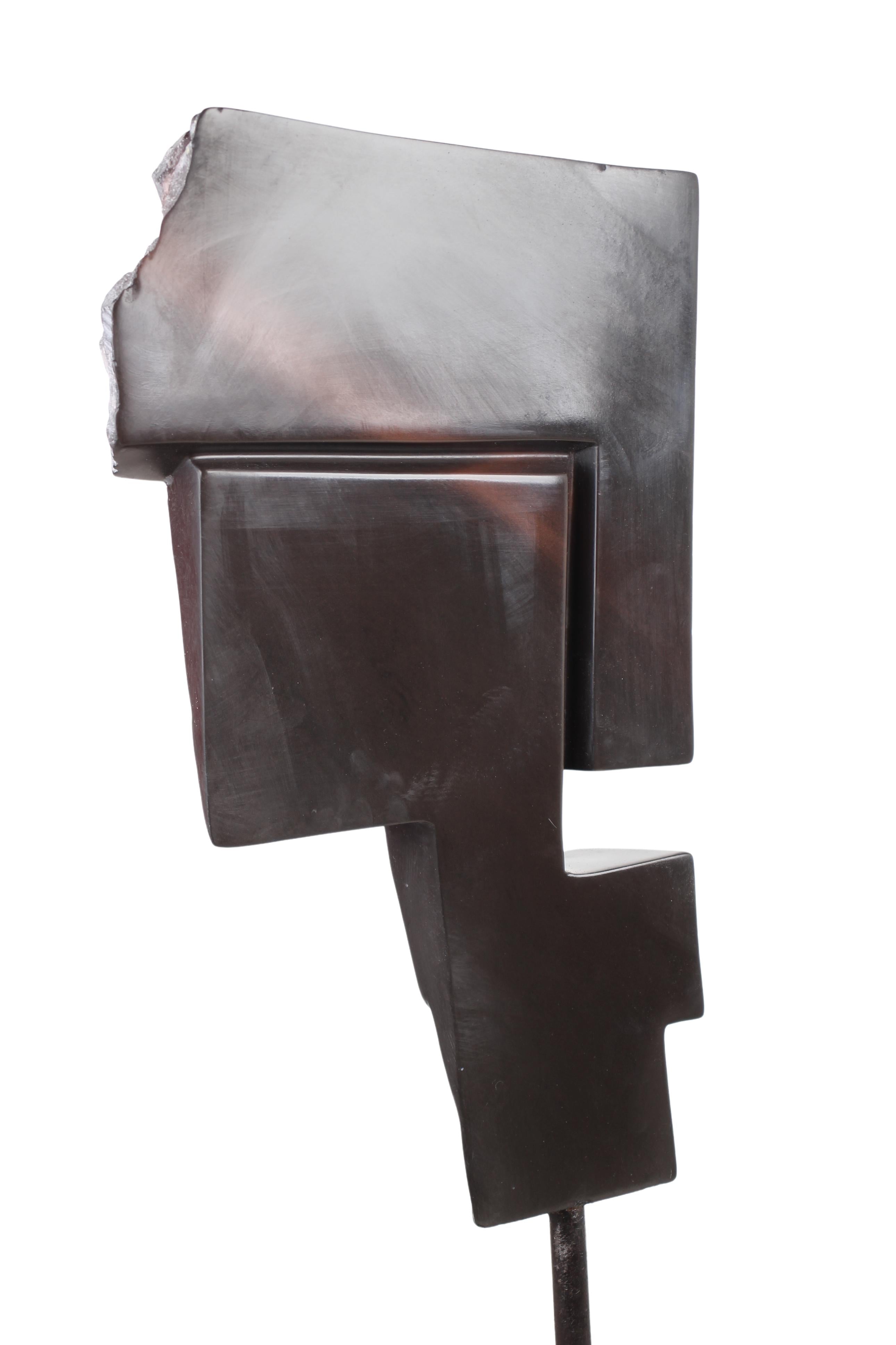 Shona Tribe Wonderstone Cubist Face Sculpture ~37.8" Tall (New 2024) - Shona Stone