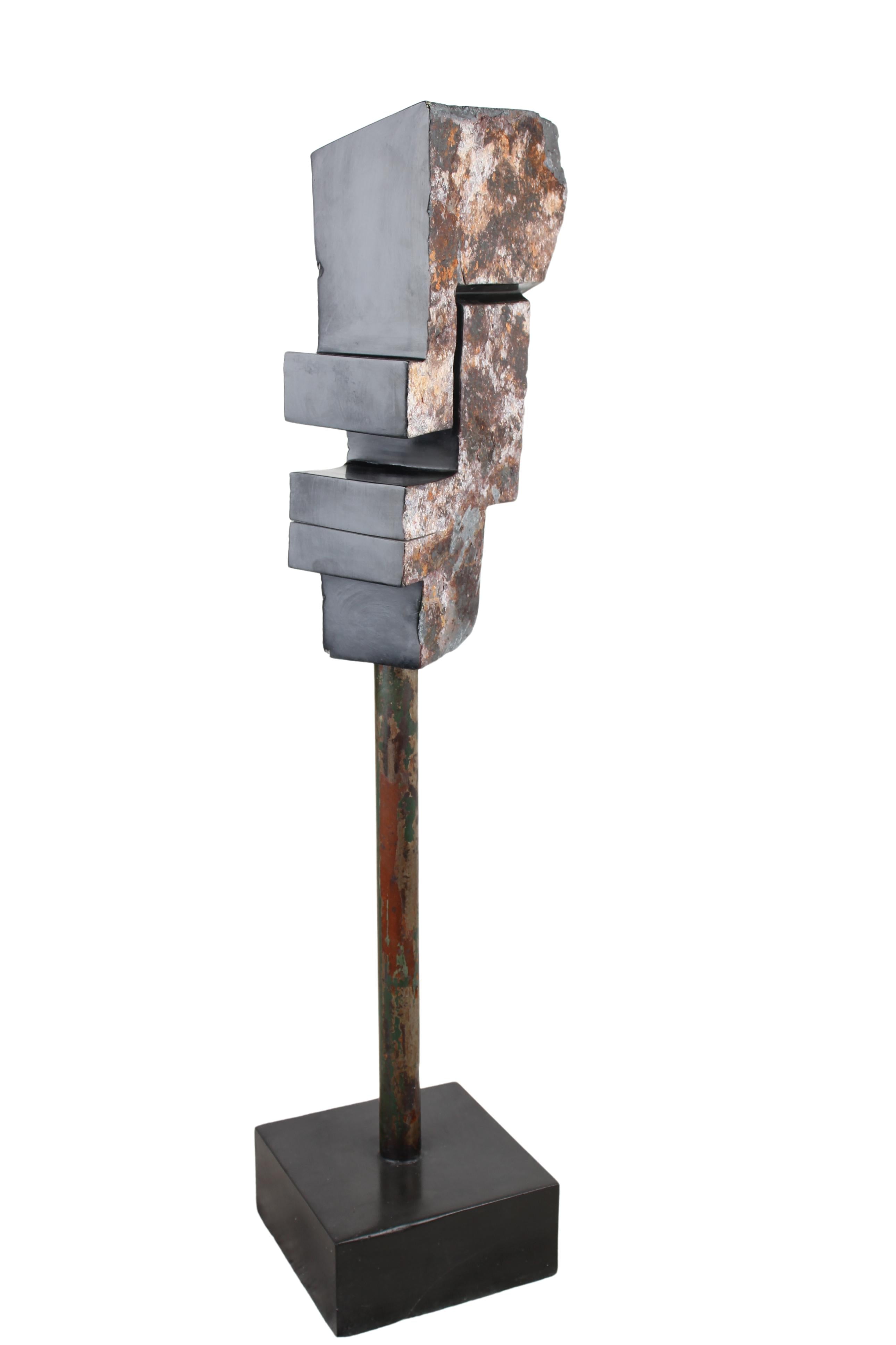 Shona Tribe Wonderstone Cubist Face Sculpture ~46.5" Tall (New 2024) - Shona Stone