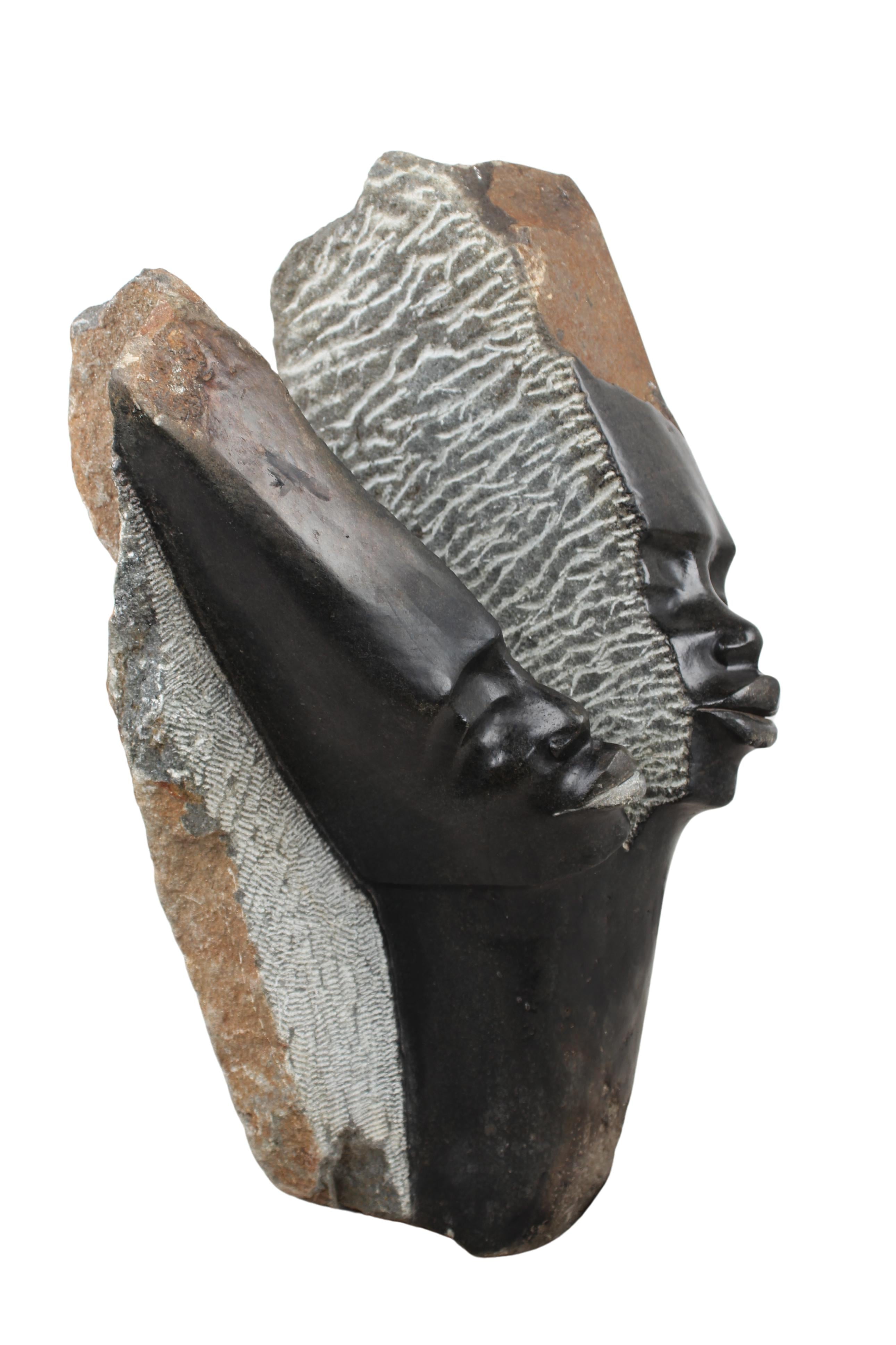 Shona Tribe Springstone Head Abstract ~26.8" Tall (New 2024) - Shona Stone