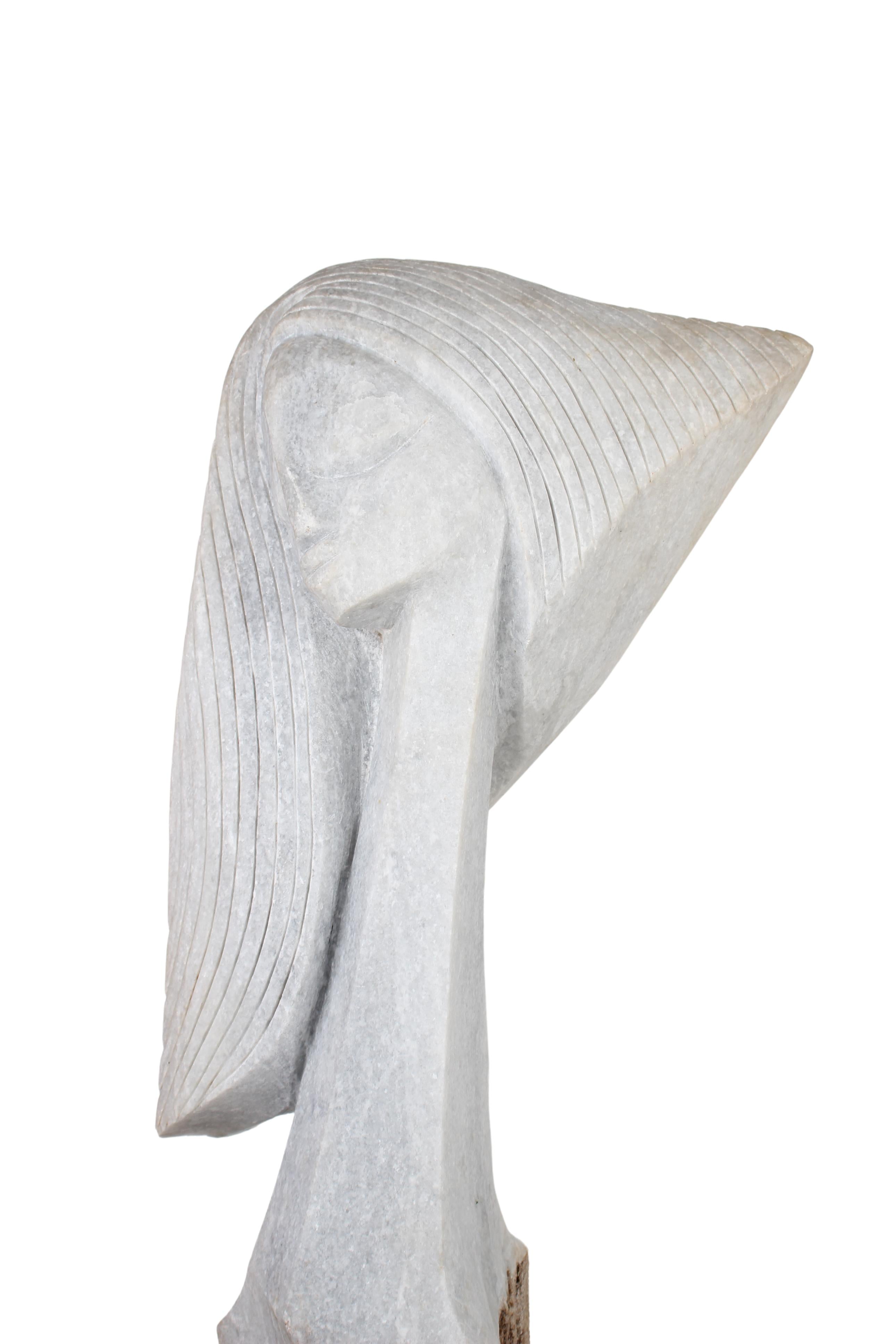 Shona Tribe Dolomite Stone Princess ~41.7" Tall (New 2024) - Shona Stone