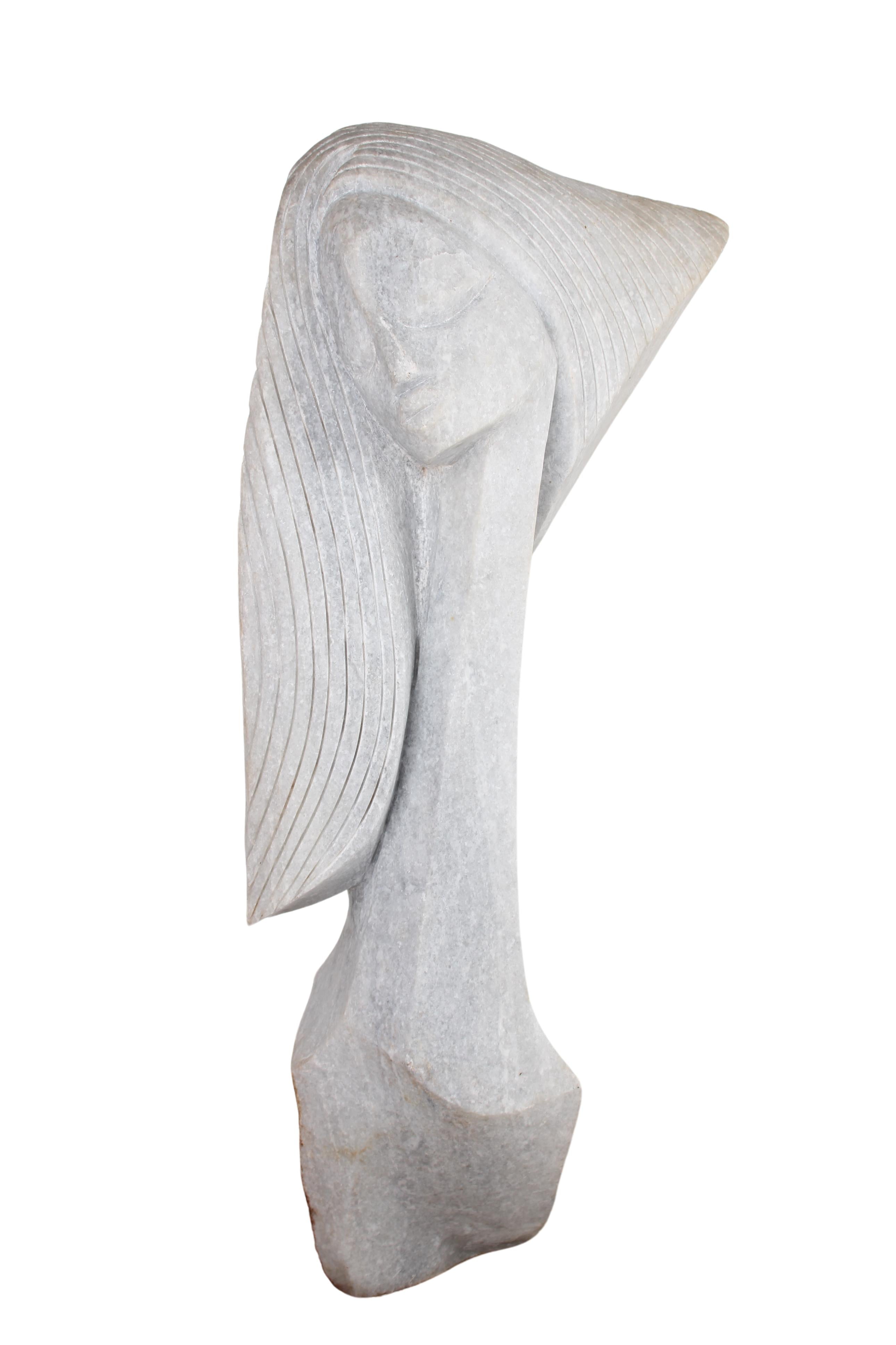 Shona Tribe Dolomite Stone Princess ~41.7" Tall (New 2024) - Shona Stone