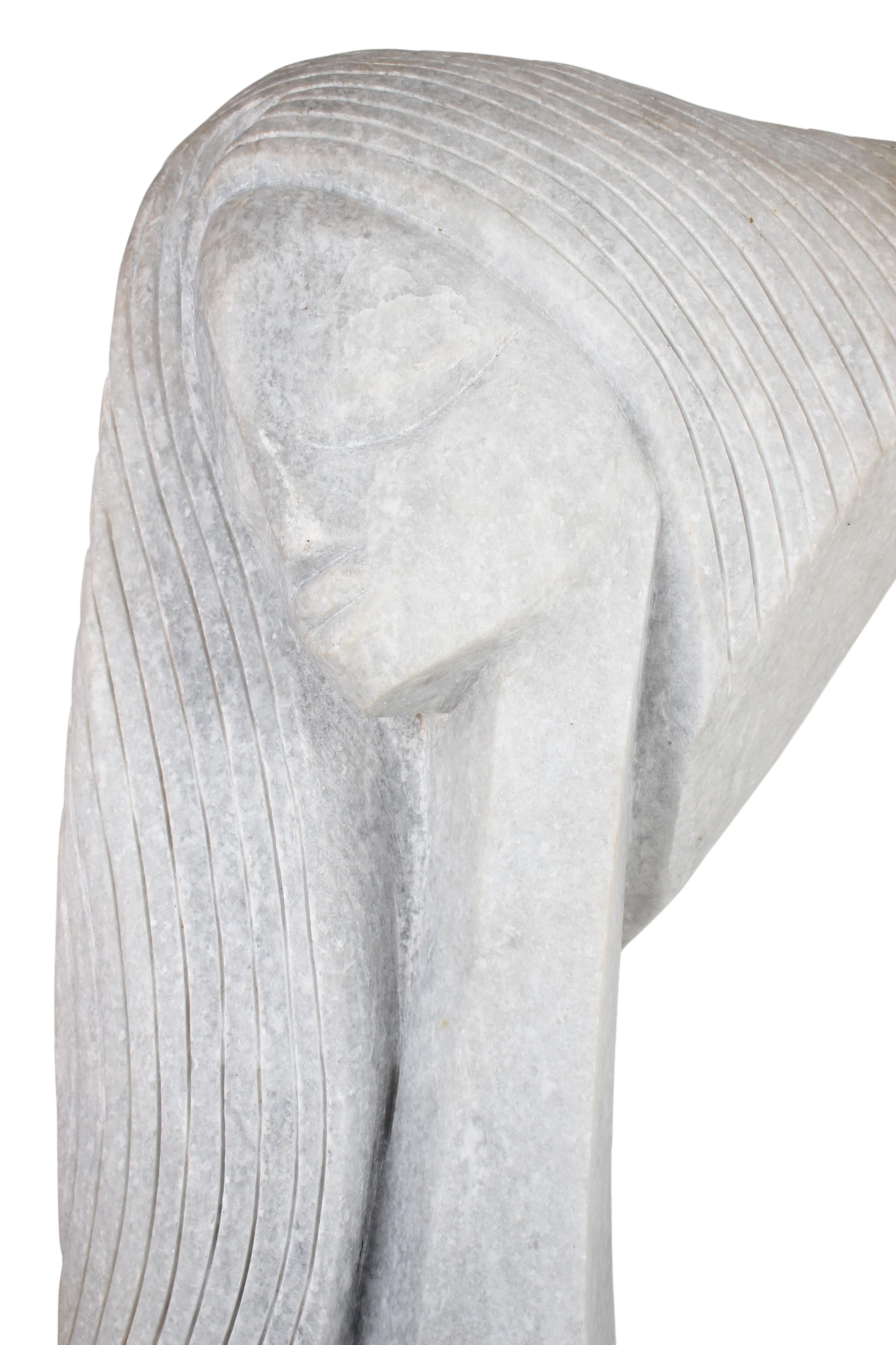 Shona Tribe Dolomite Stone Princess ~41.7" Tall (New 2024) - Shona Stone