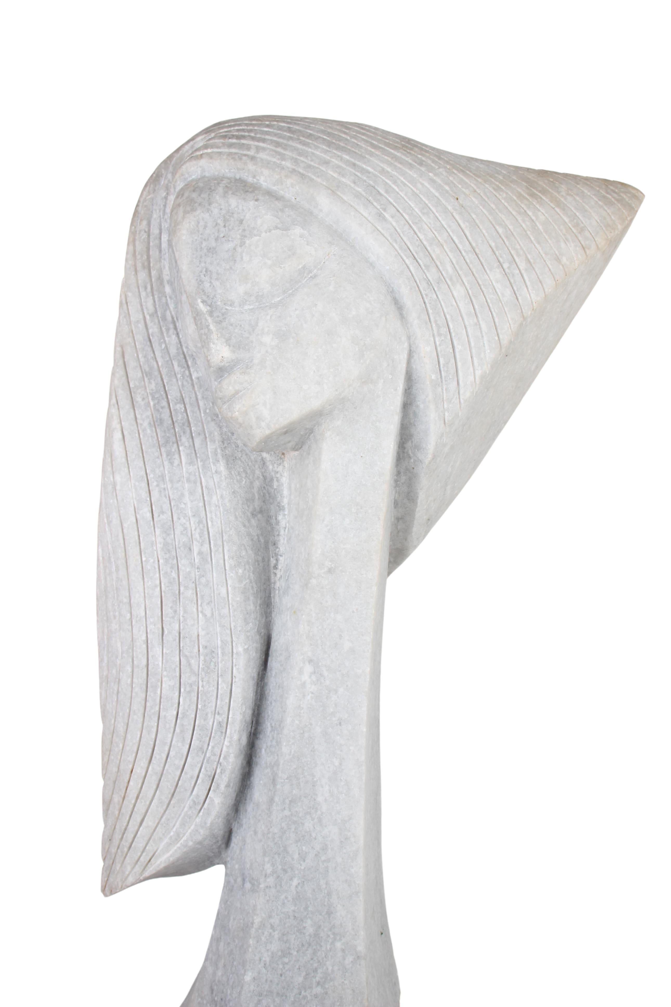Shona Tribe Dolomite Stone Princess ~41.7" Tall (New 2024) - Shona Stone