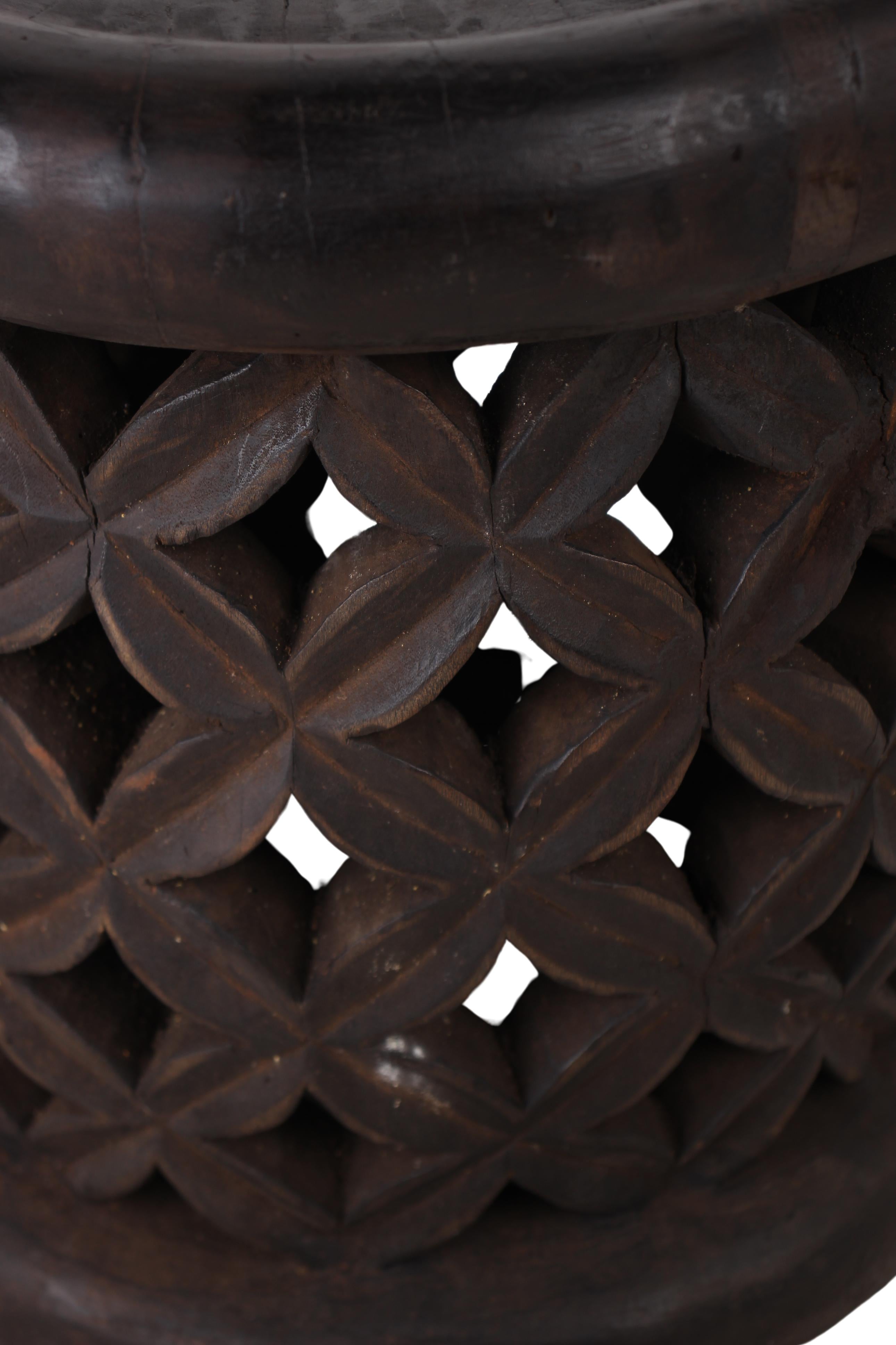 Bamileke Tribe Wooden Stool ~14.2" Tall (New 2024) - West African Artifacts