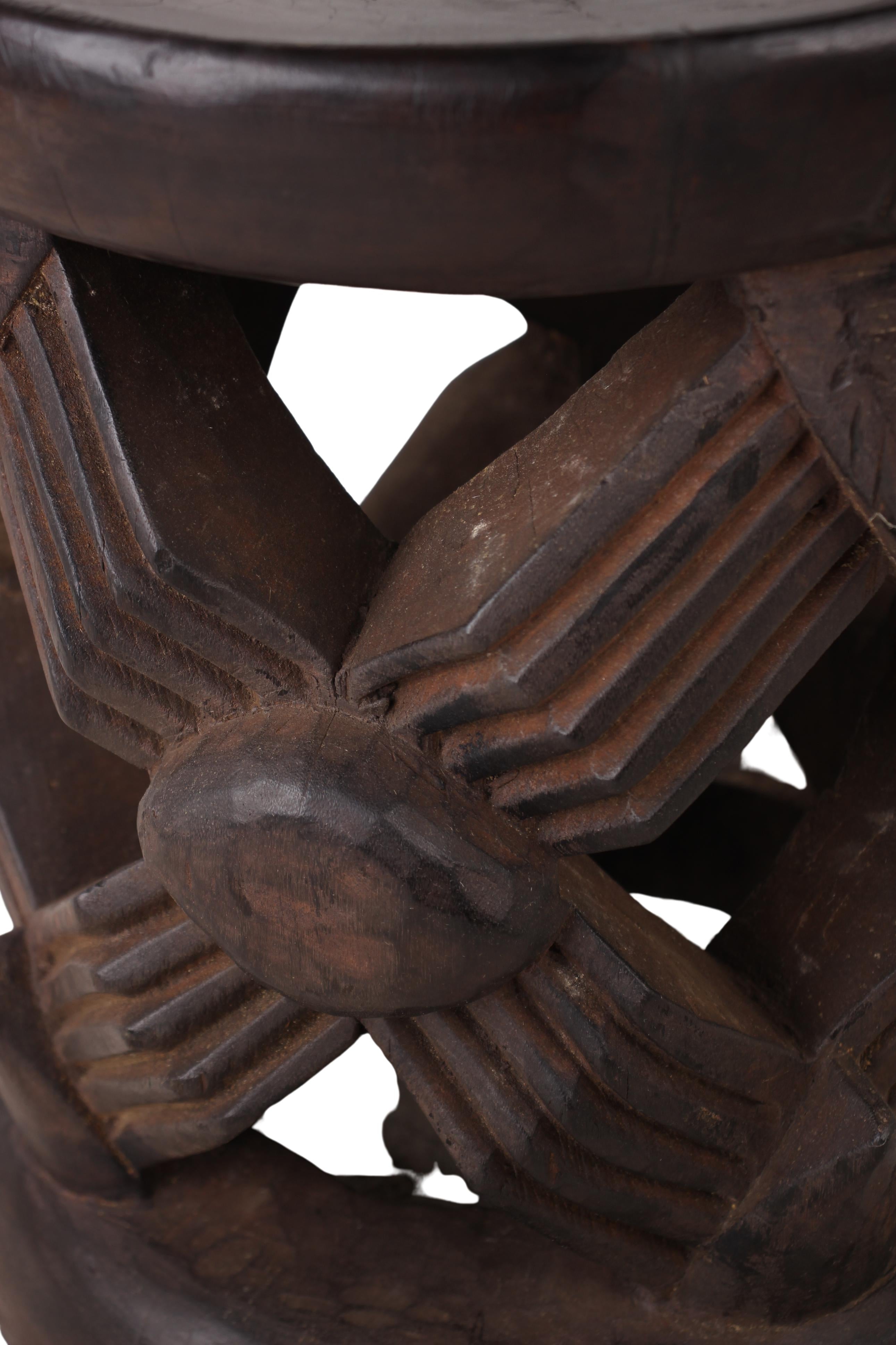 Bamileke Tribe Wooden Stool ~15.9" Tall (New 2024) - West African Artifacts