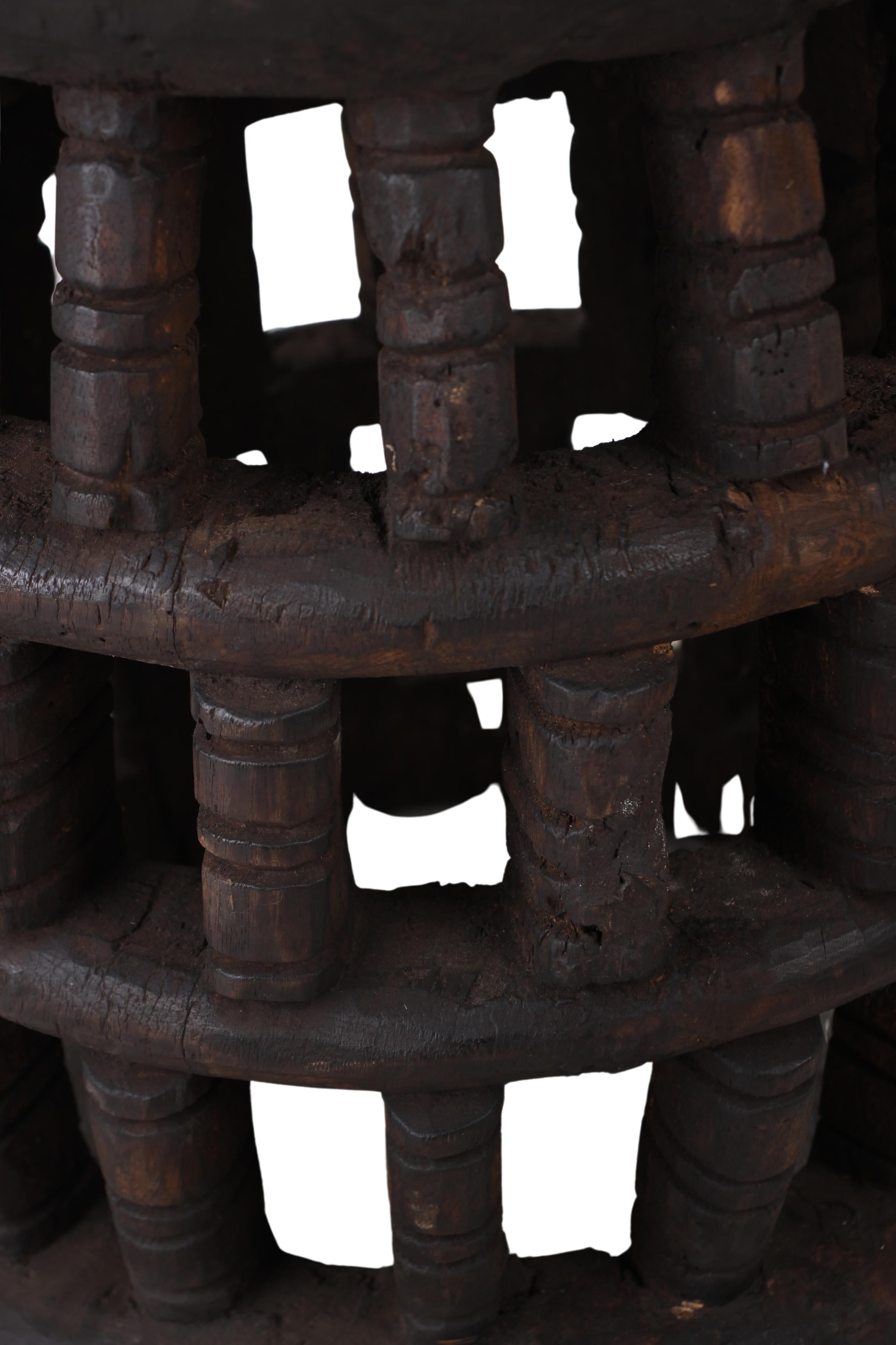 Bamileke Tribe Wooden Stool ~19.7" Tall (New 2024) - West African Artifacts