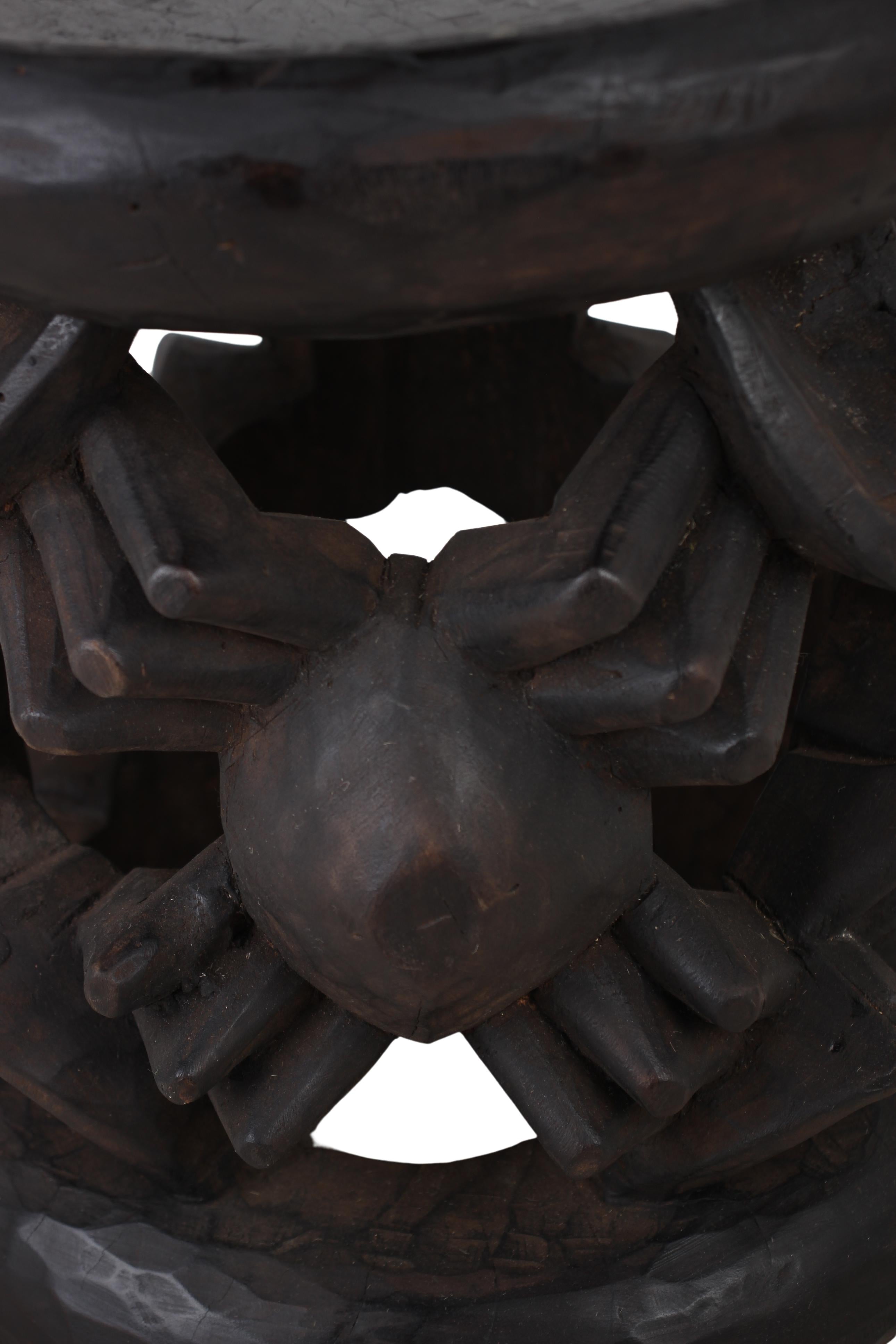 Bamileke Tribe Wooden Stool ~15.7" Tall (New 2024) - West African Artifacts