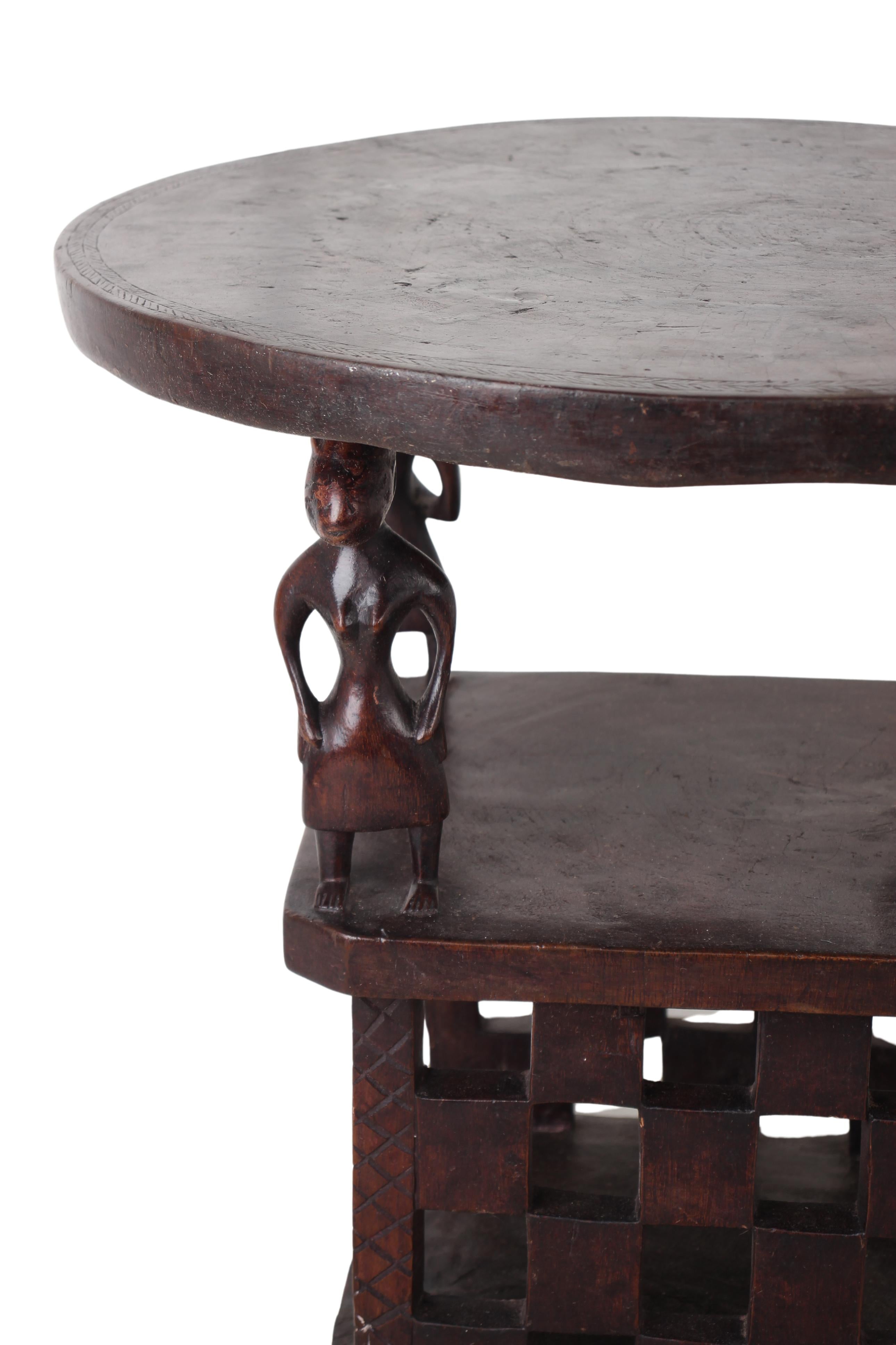 Bamileke Tribe Wooden Table ~21.1" Tall (New 2024) - West African Artifacts