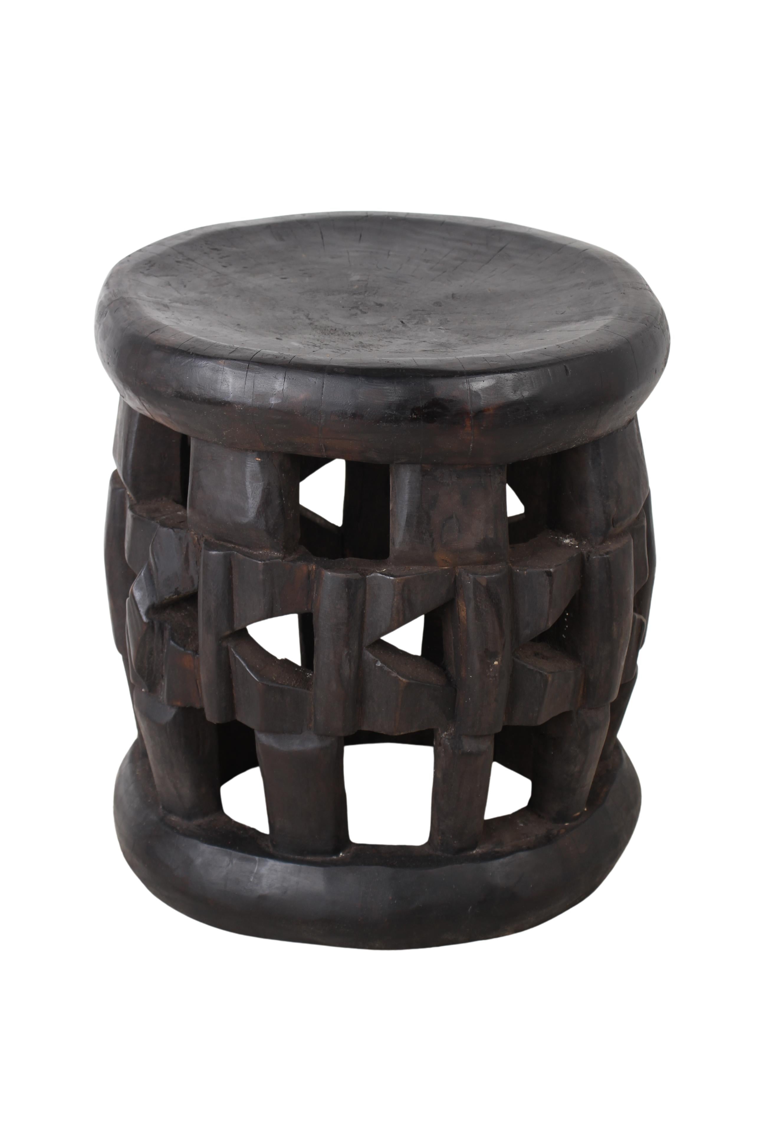 Bamileke Tribe Wooden Stool ~18.1" Tall (New 2024)