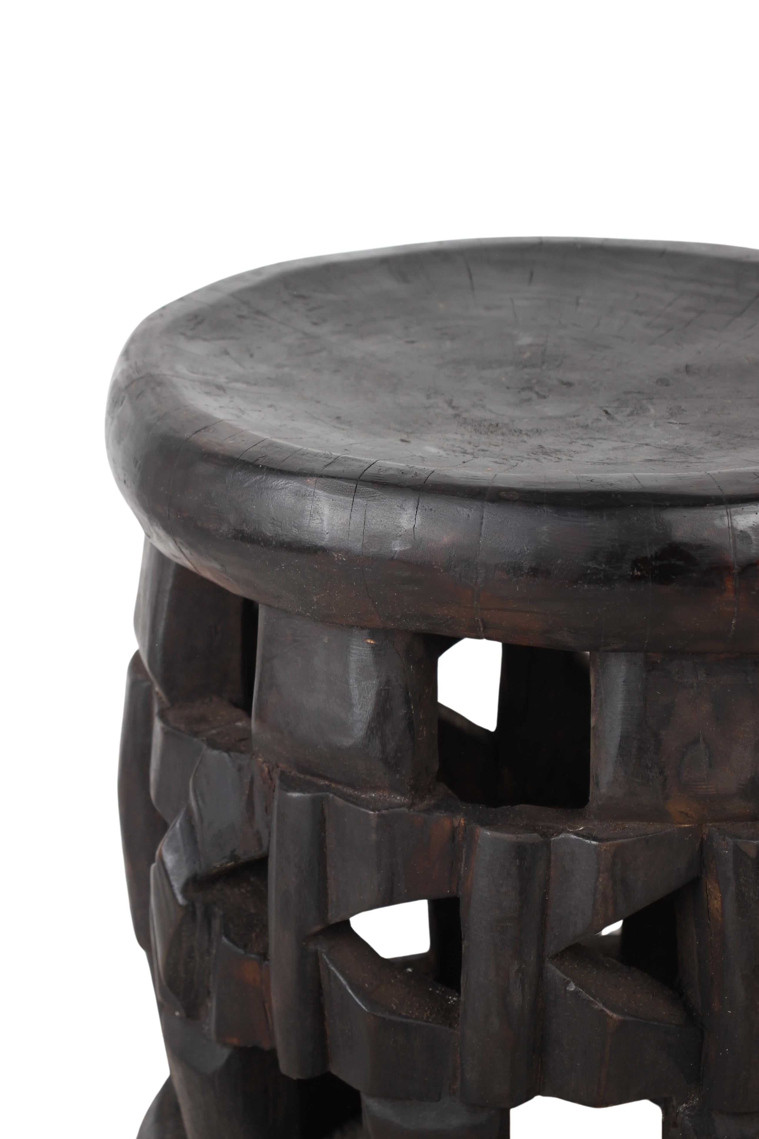 Bamileke Tribe Wooden Stool ~18.1" Tall (New 2024)