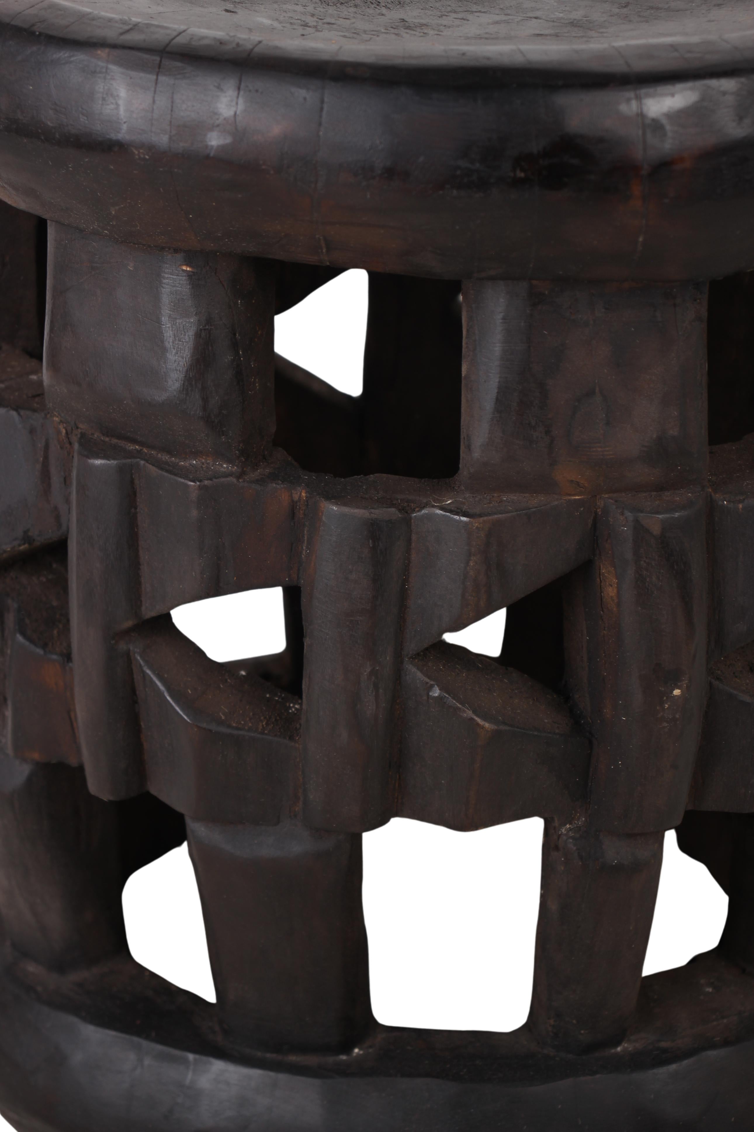 Bamileke Tribe Wooden Stool ~18.1" Tall (New 2024) - West African Artifacts