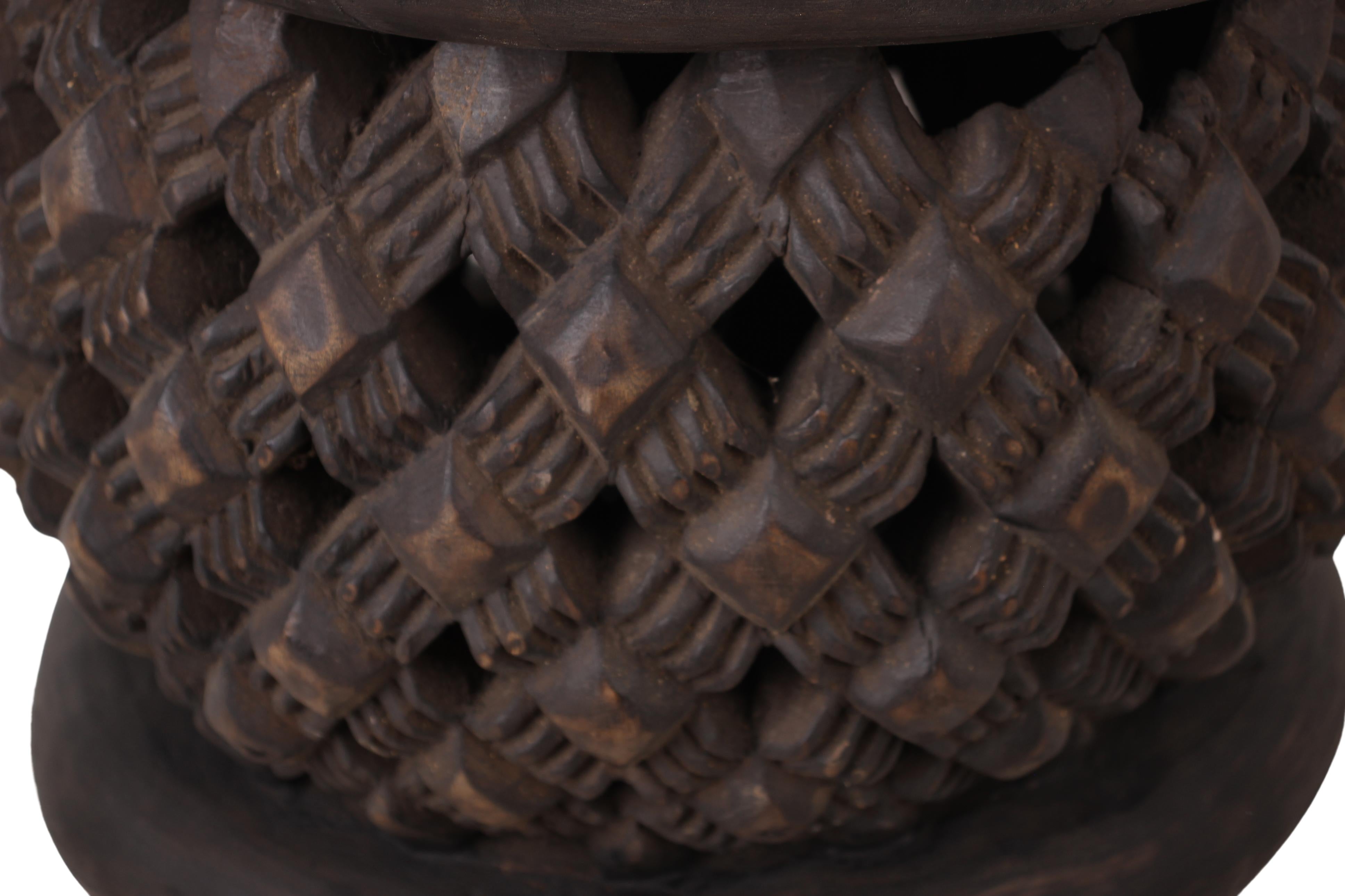 Bamileke Tribe Wooden Stool ~15.7" Tall (New 2024) - West African Artifacts