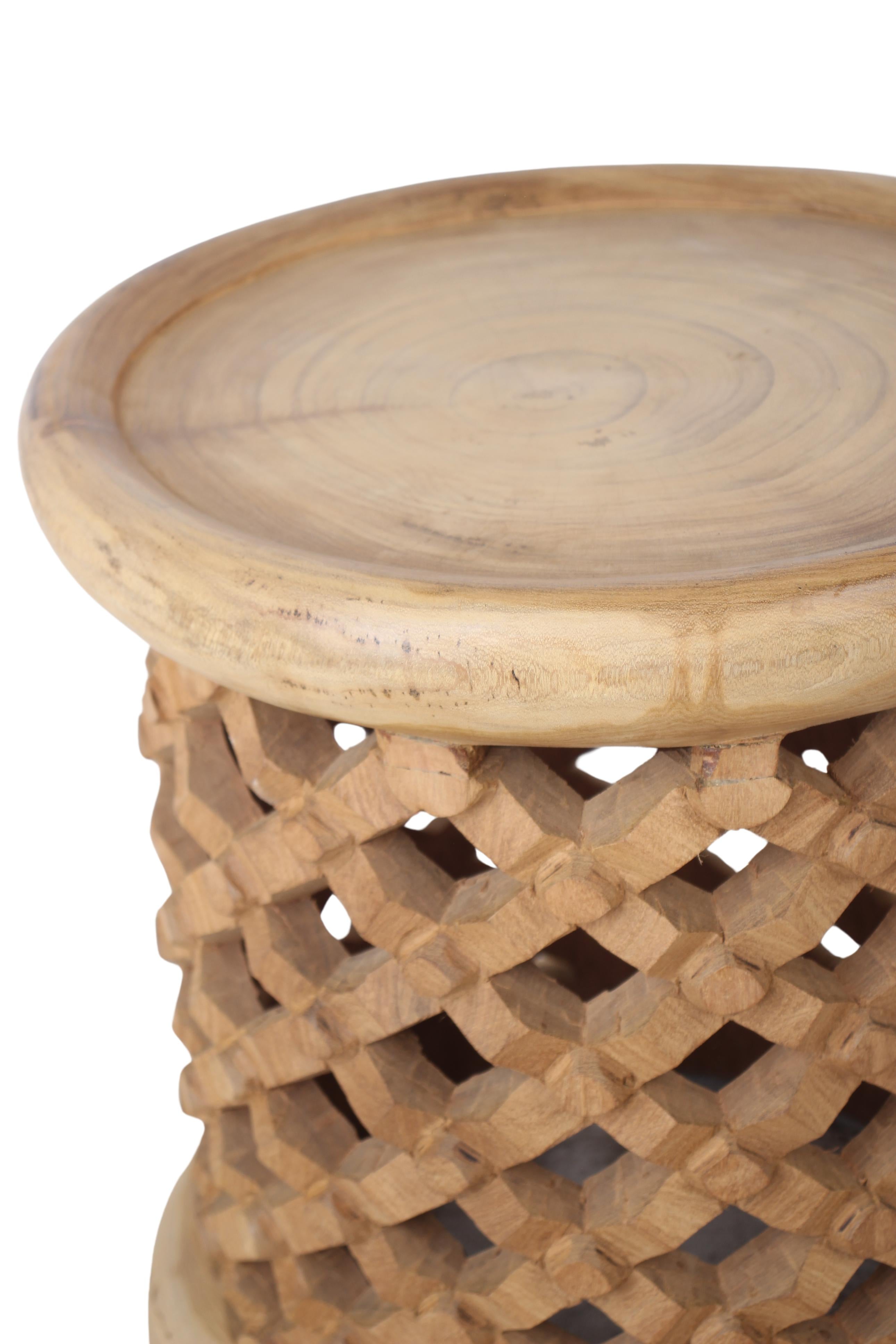 Bamileke Tribe Wooden Stool ~15.7" Tall (New 2024)