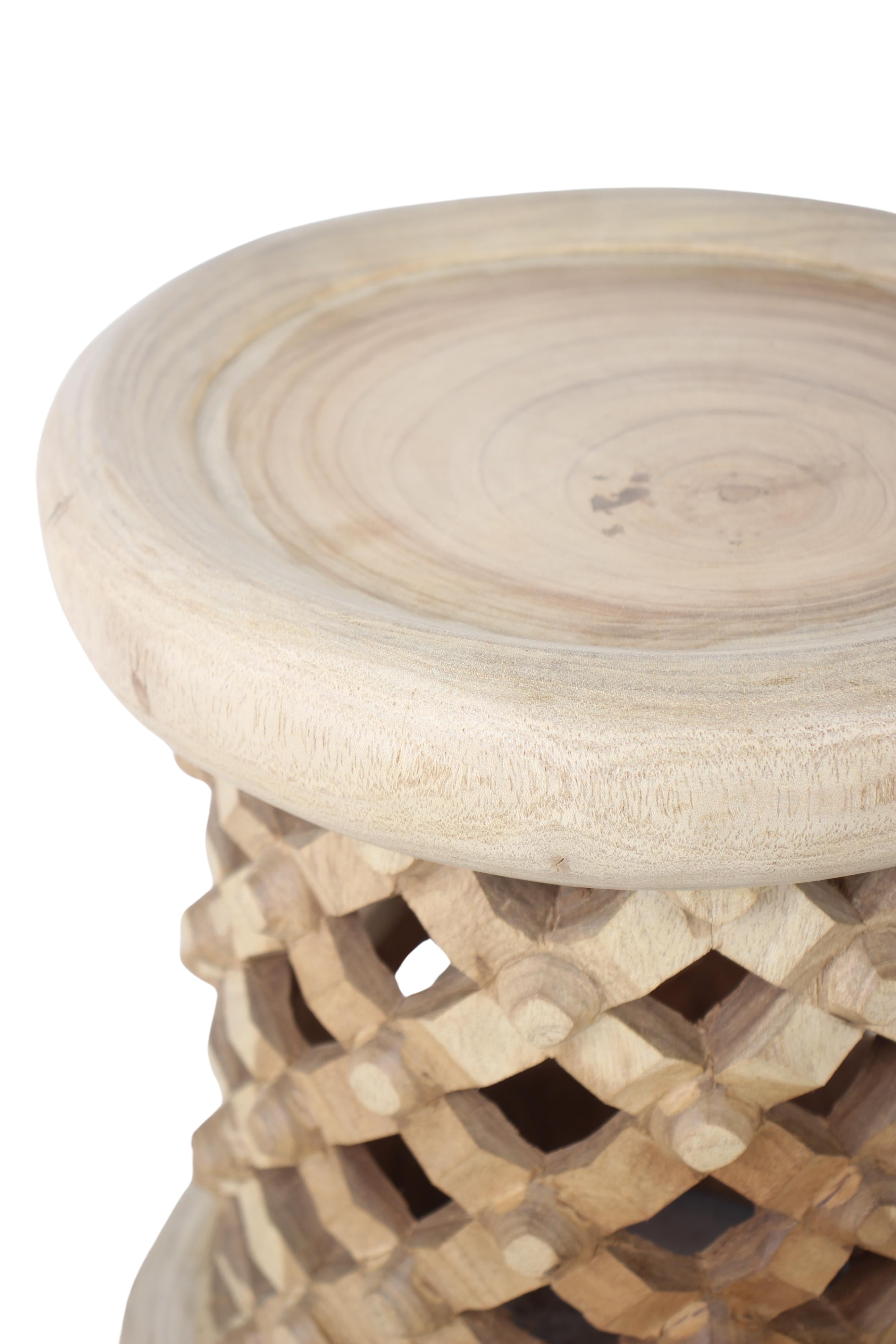 Bamileke Tribe Wooden Stool ~14.4" Tall (New 2024)