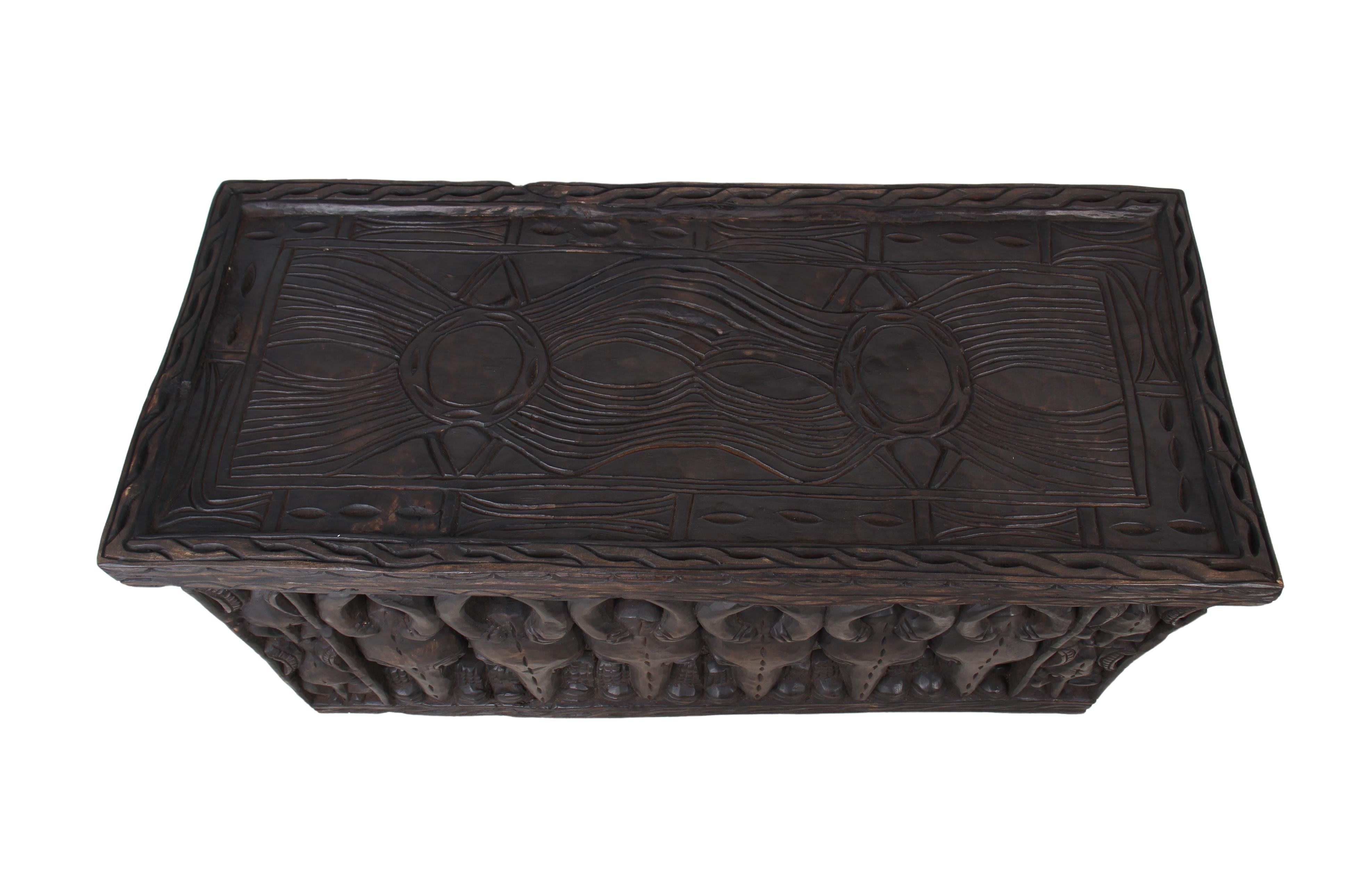 Bamileke Tribe Wooden Bed ~16.1" Tall (New 2024) - Sculpture & Statuary
