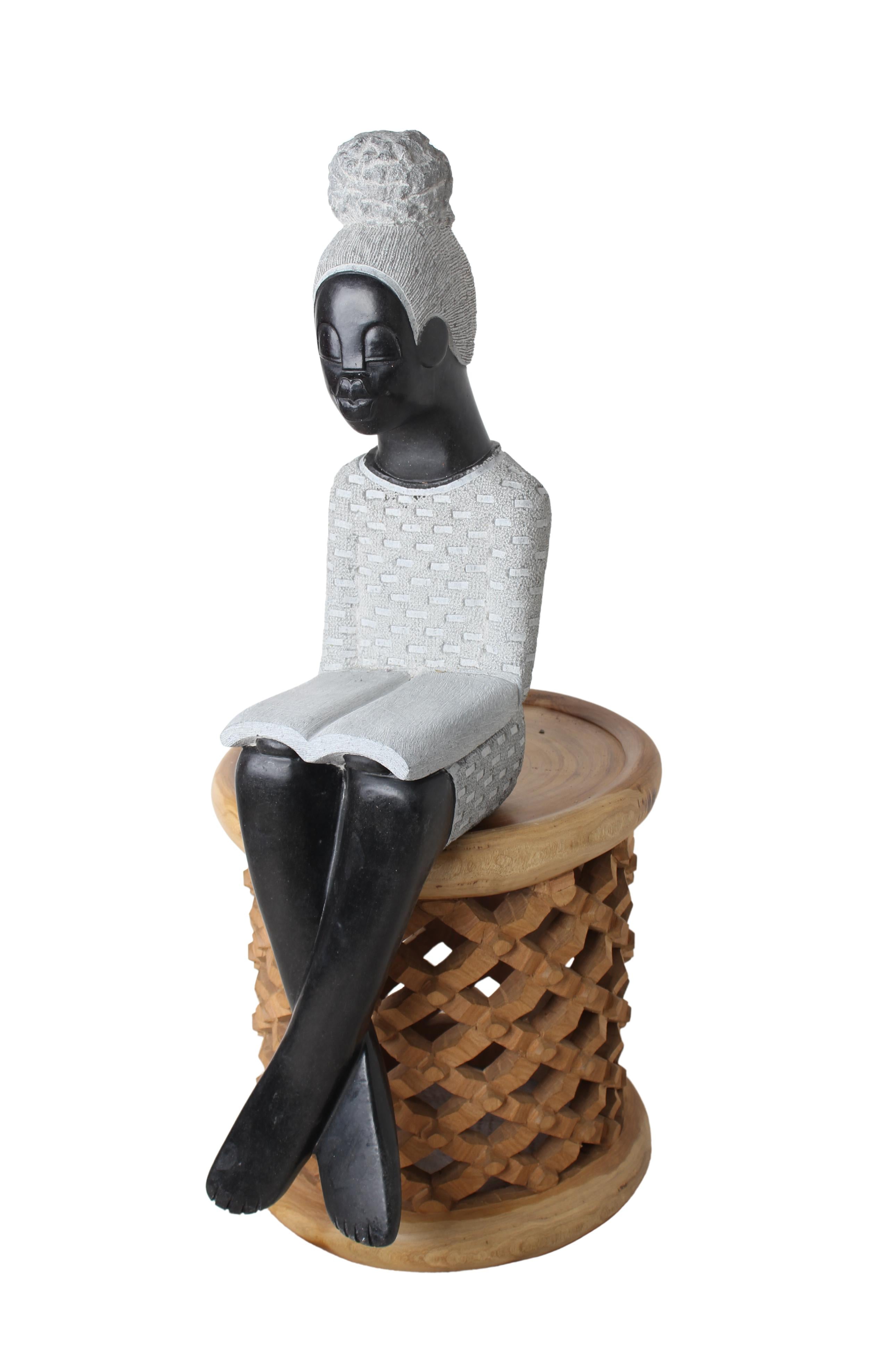 Shona Tribe Springstone Book Readers ~33.1" Tall (New 2024) - Shona Stone