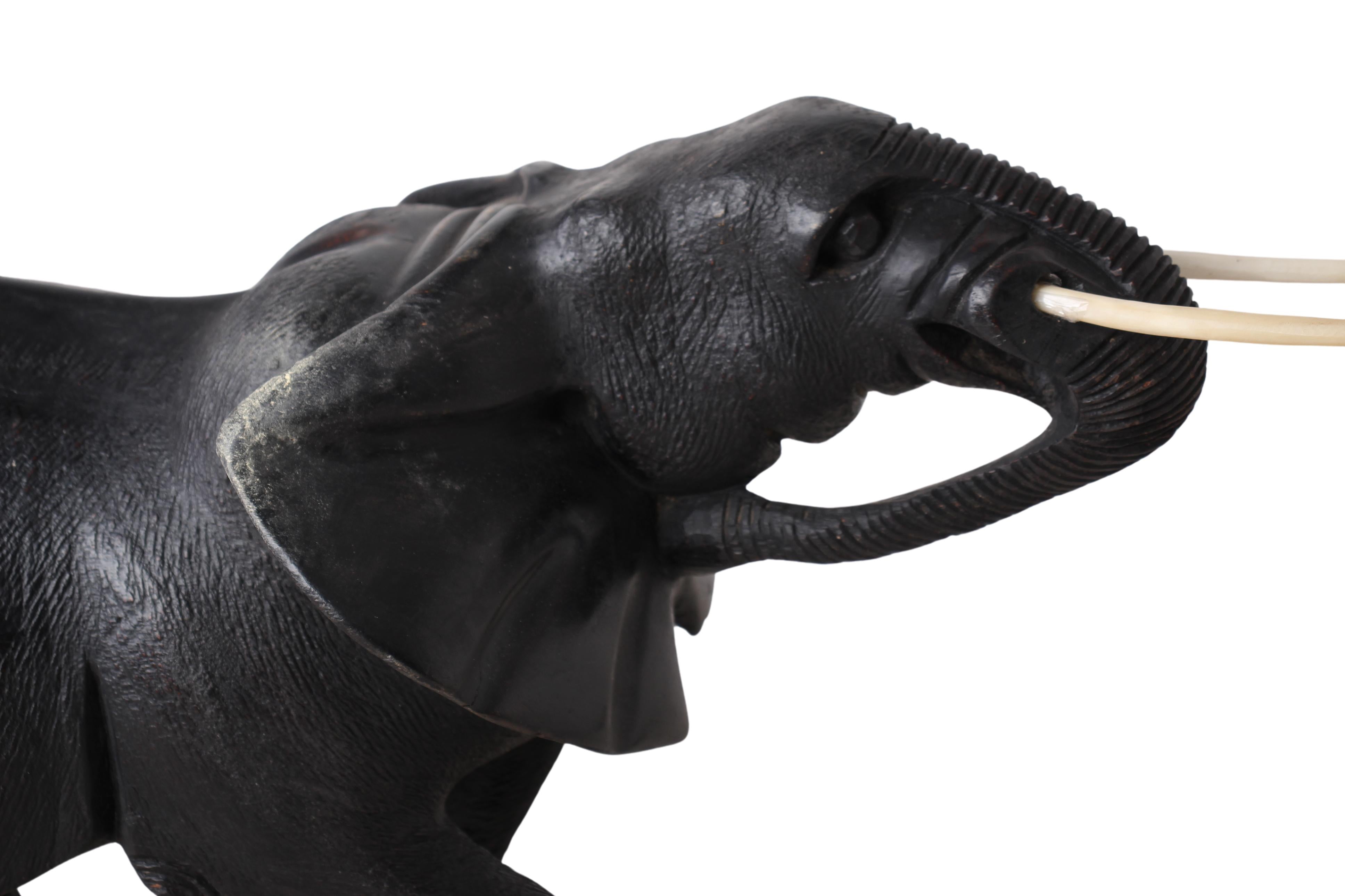 Chichewa Tribe Wooden Elephant ~15" Tall (New 2024) - Wooden and Basket Artifacts