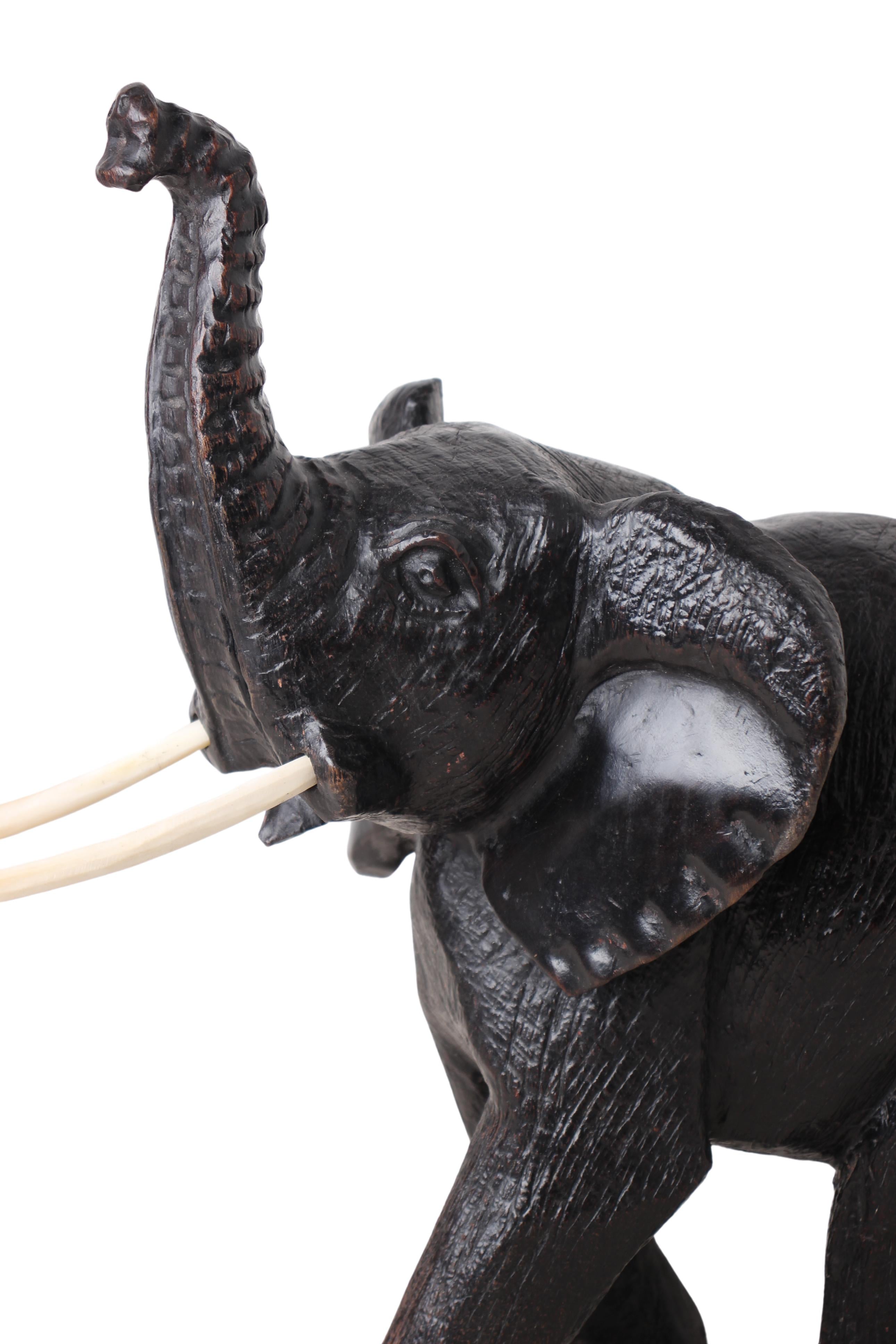 Chichewa Tribe Wooden Elephant ~20.1" Tall (New 2024) - Wooden and Basket Artifacts