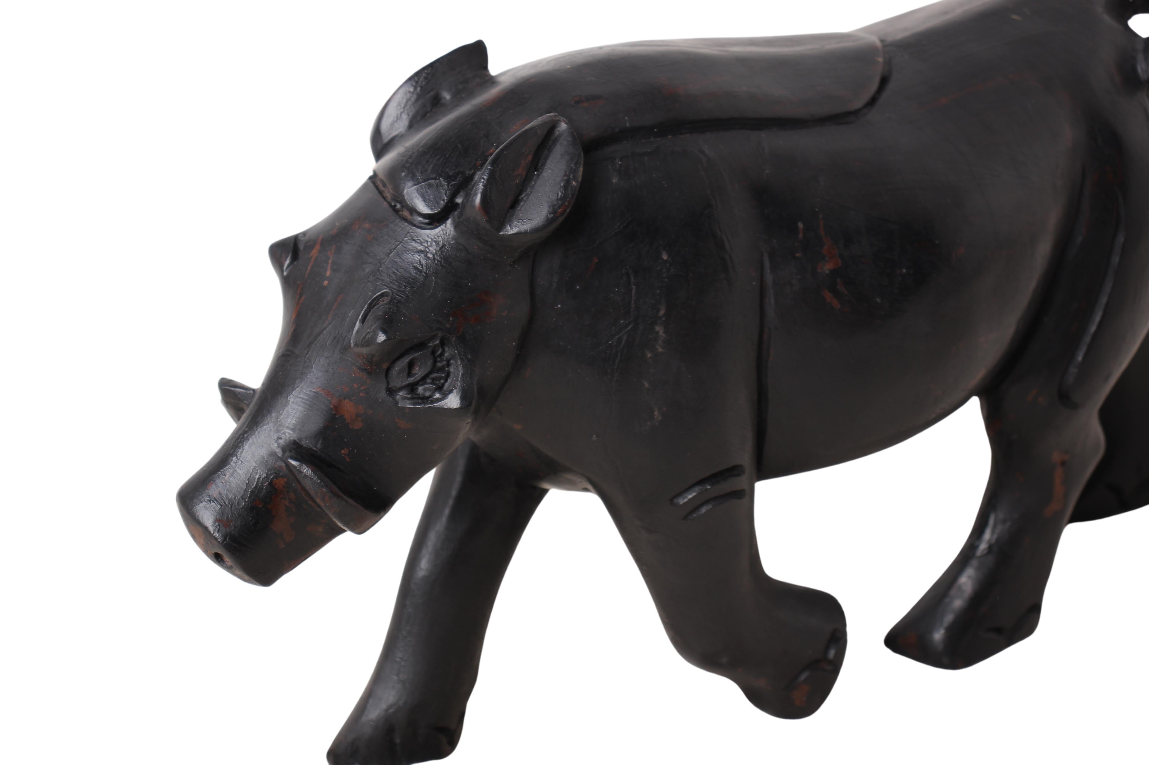 Chichewa Tribe Wooden Warthog ~9.1" Tall (New 2024)