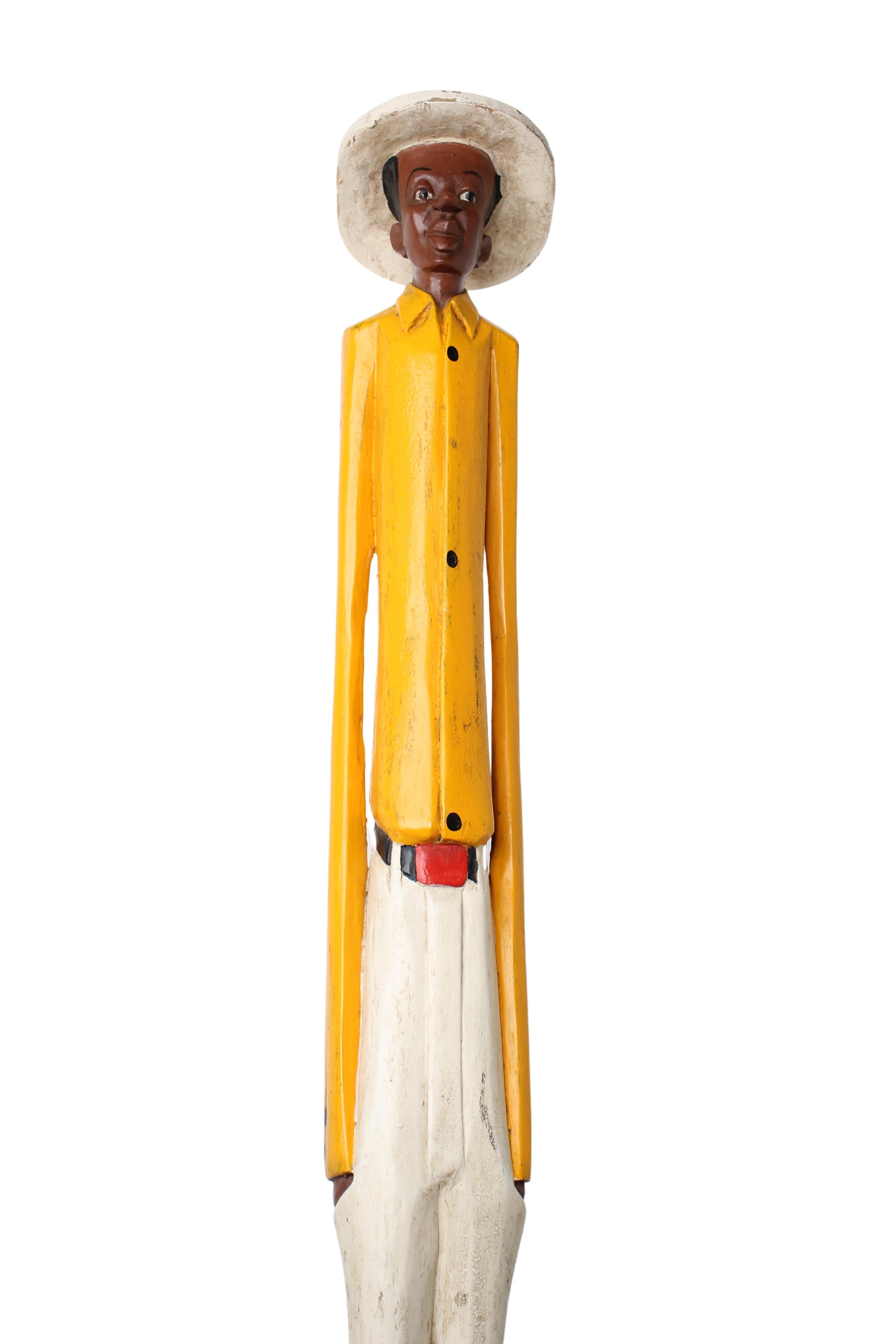 Baule Tribe African Colonial Figures ~76.8" Tall (New 2024) - West African Artifacts