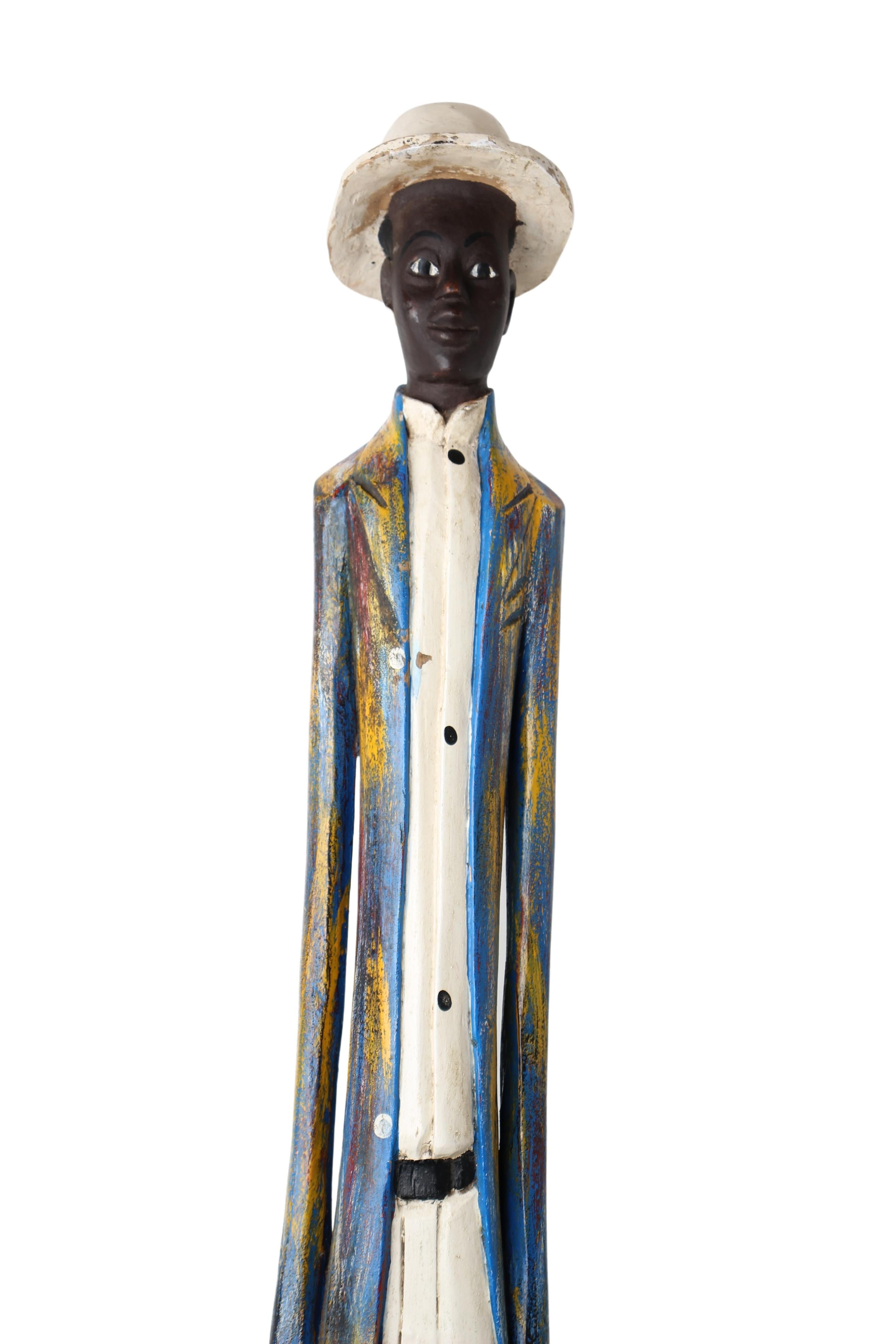 Baule Tribe African Colonial Figures ~79.1" Tall (New 2024) - West African Artifacts