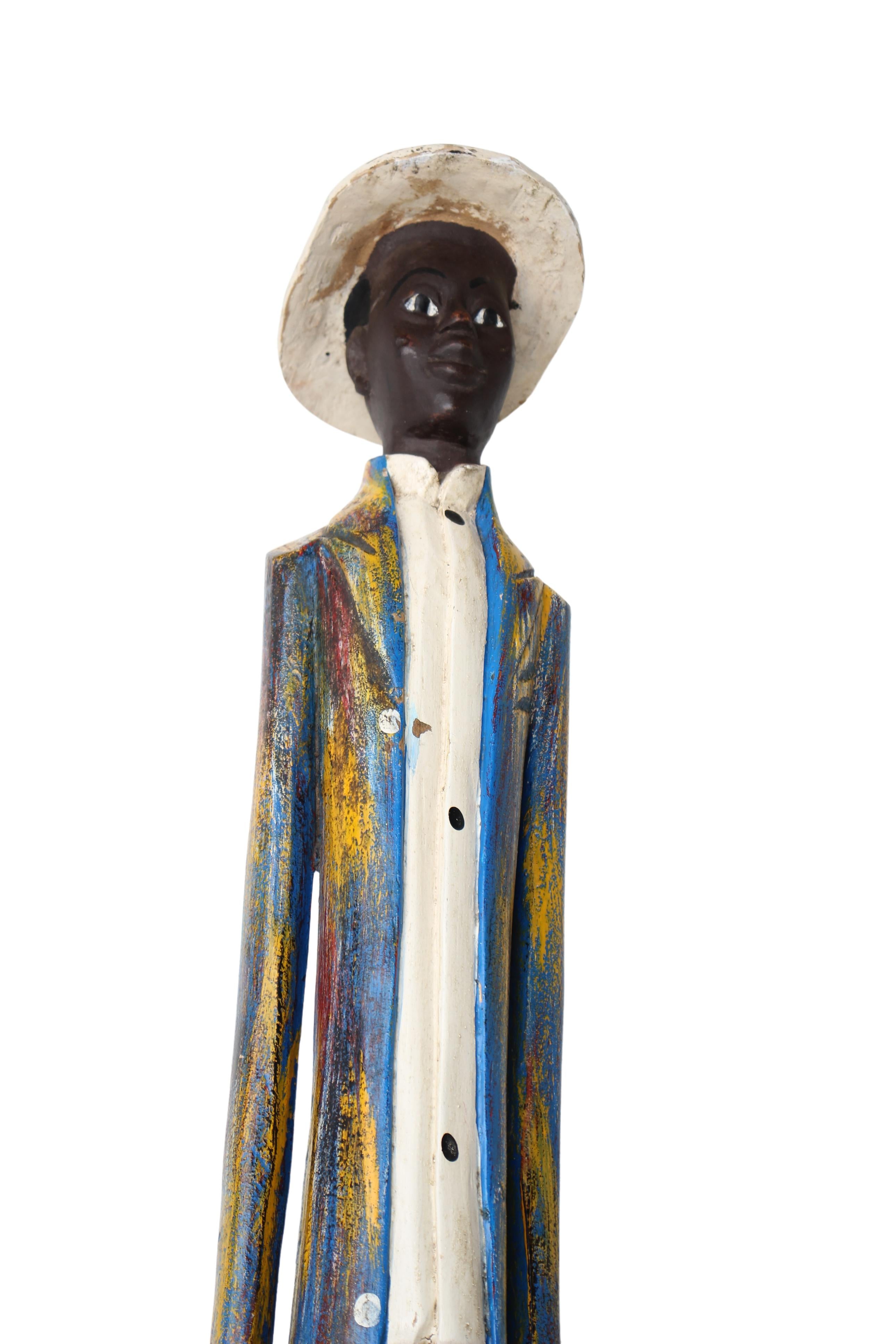 Baule Tribe African Colonial Figures ~79.1" Tall (New 2024) - West African Artifacts