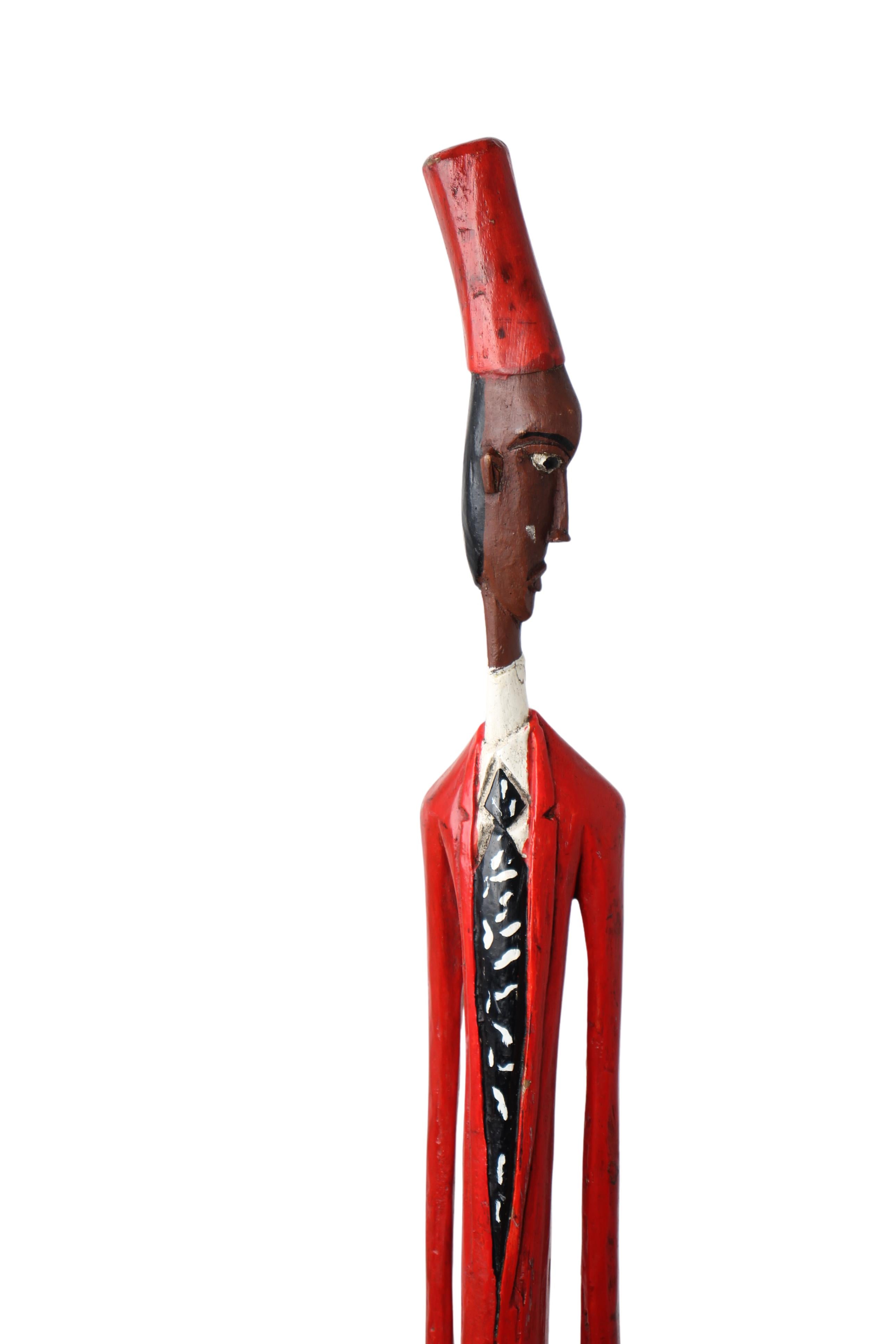 Baule Tribe African Colonial Figures ~62.2" Tall (New 2024) - West African Artifacts