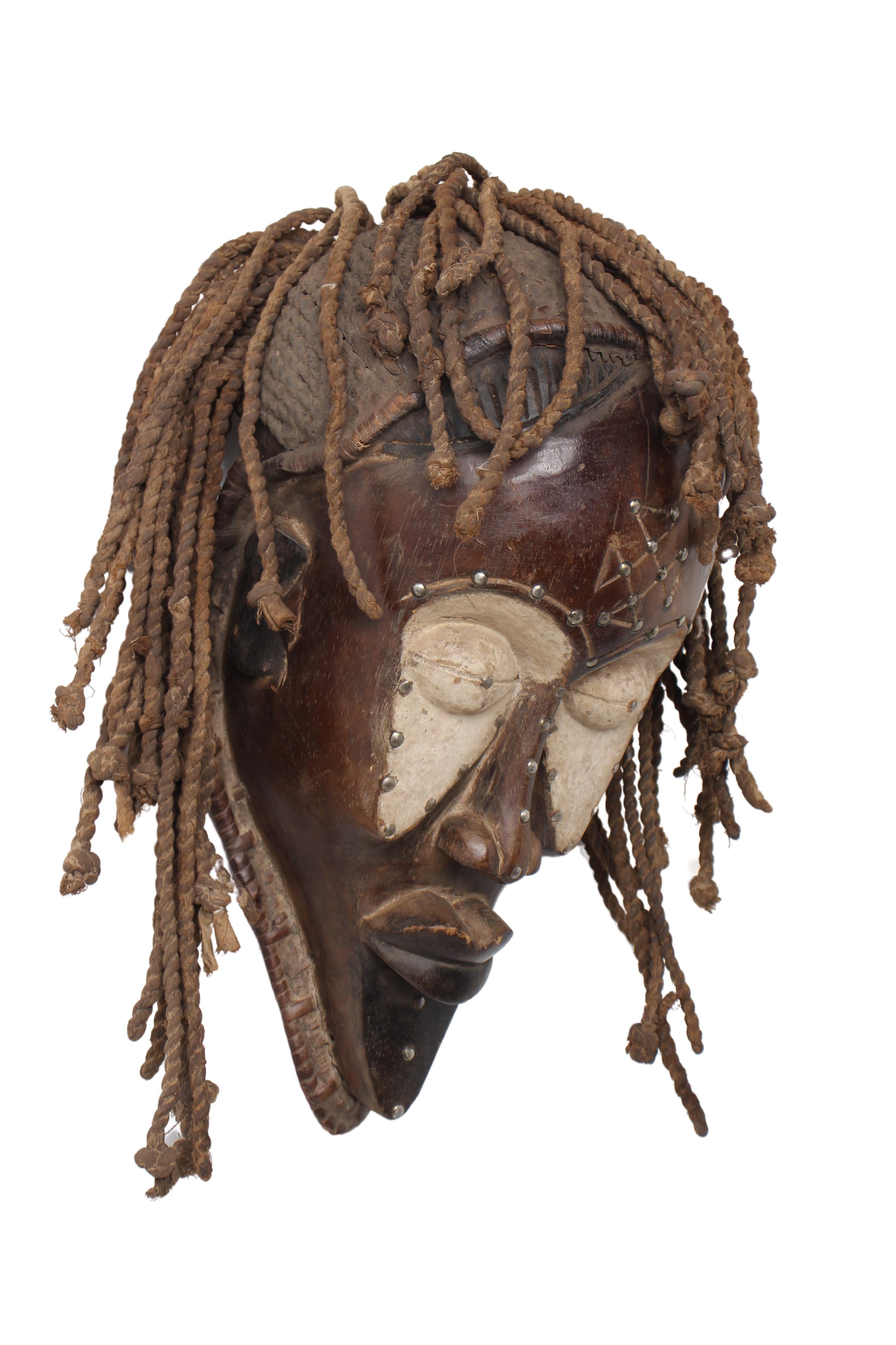 Chokwe Tribe Mask ~21.7" Tall (New 2024) - West African Artifacts