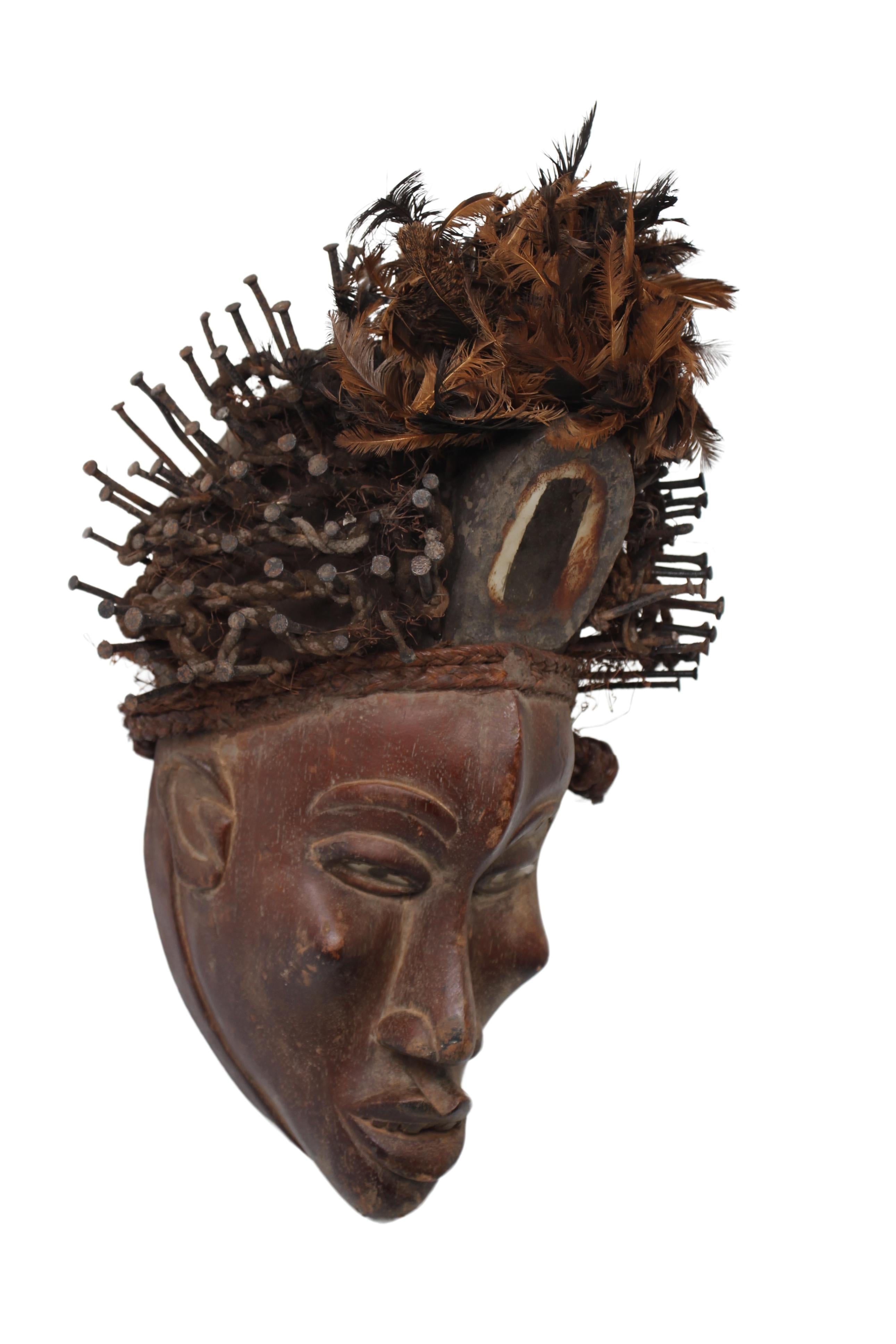 Chokwe Tribe Mask ~18.1" Tall (New 2024) - West African Artifacts