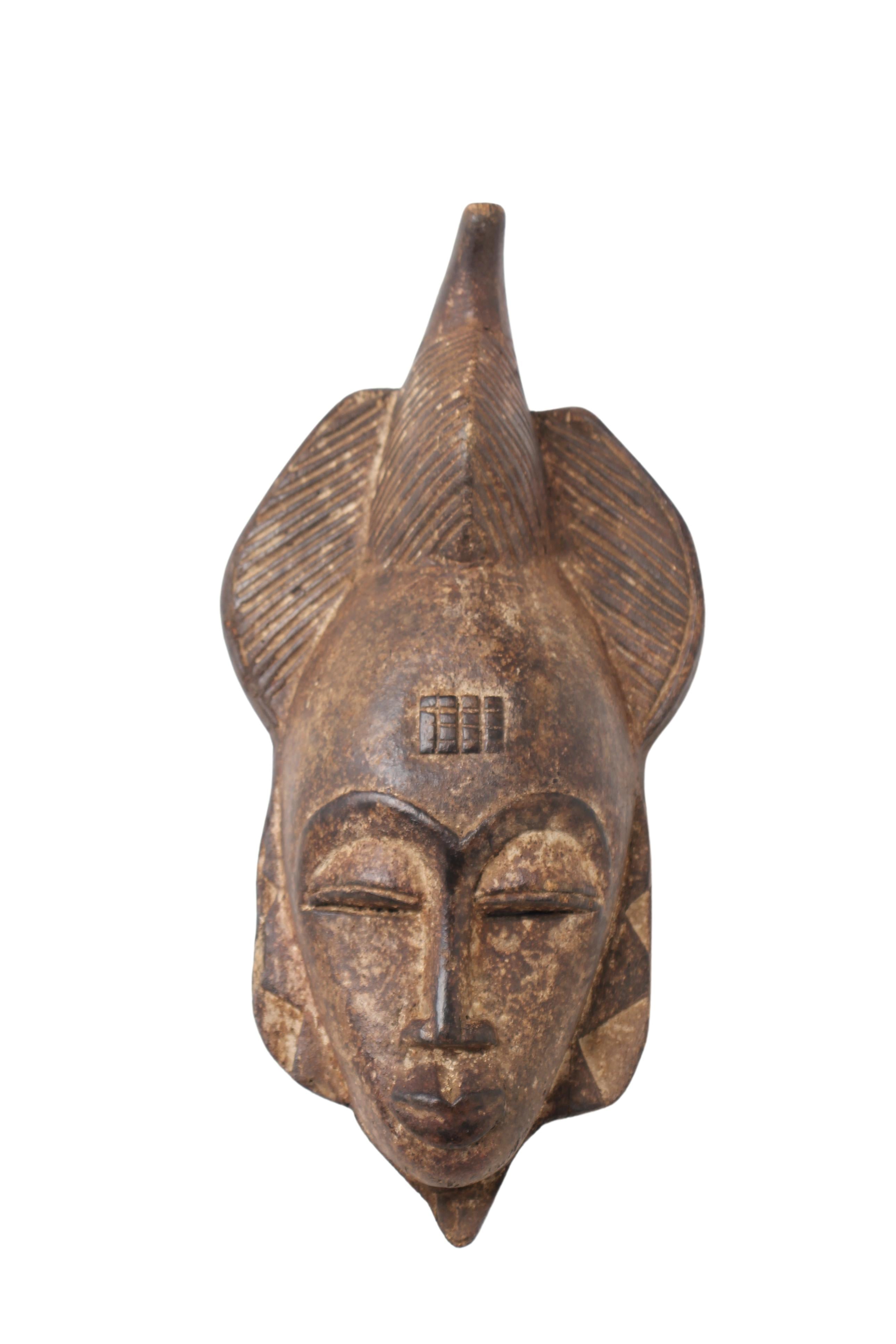 Baule Tribe Kpan Mask ~13.4" Tall (New 2024)