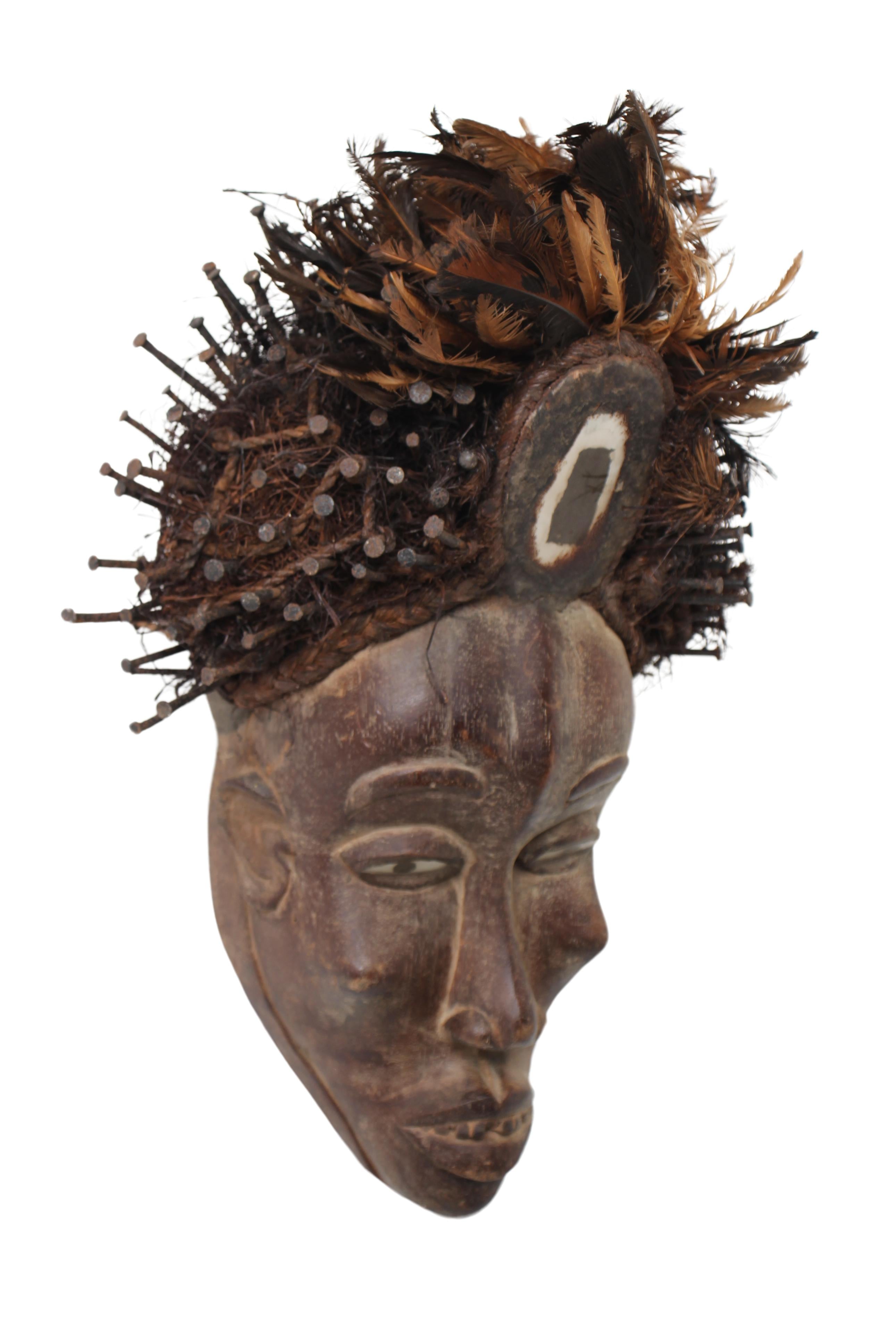 Chokwe Tribe Mask ~18.1" Tall (New 2024) - West African Artifacts