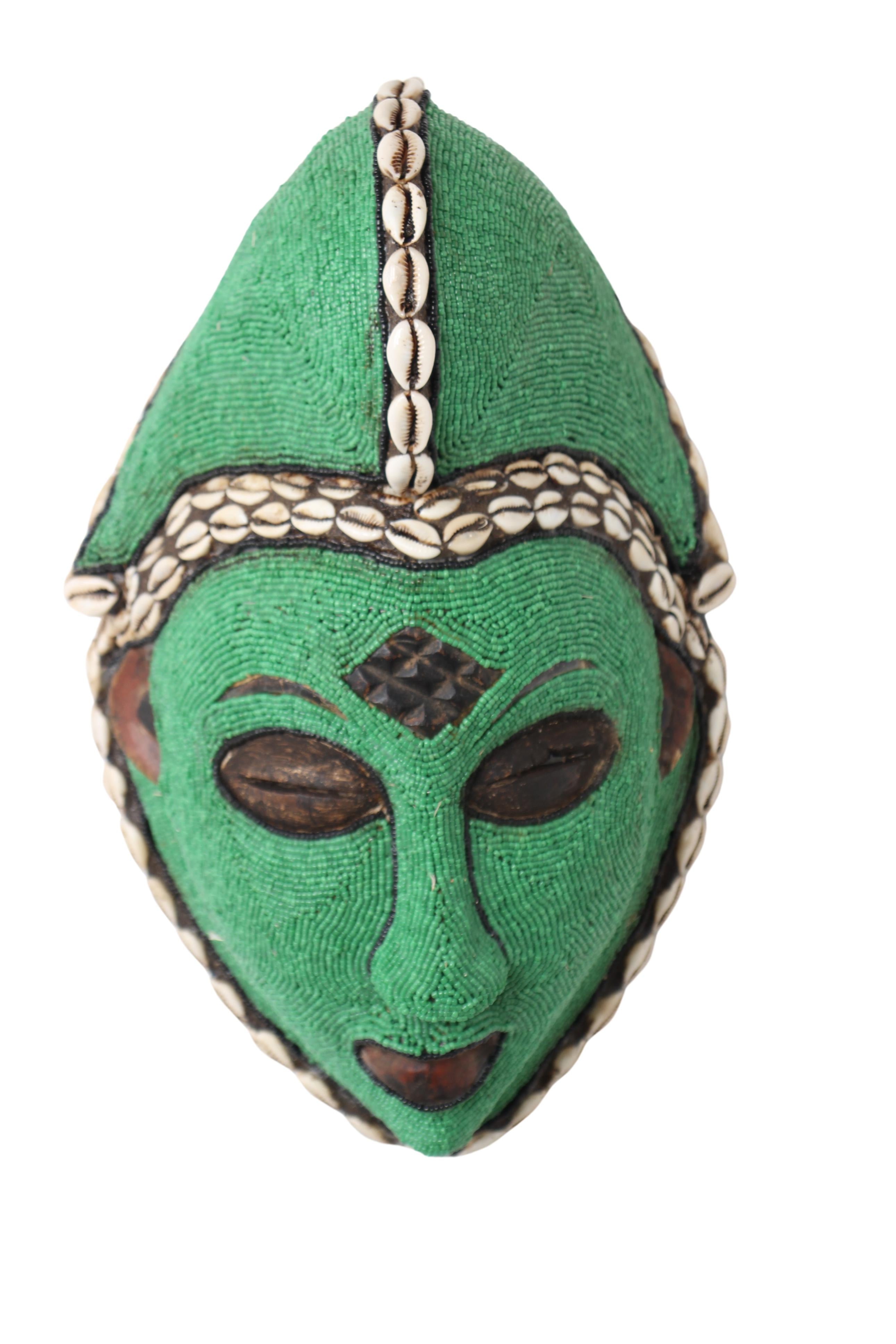 Punu Tribe Beaded Mask ~14.2" Tall (New 2024)