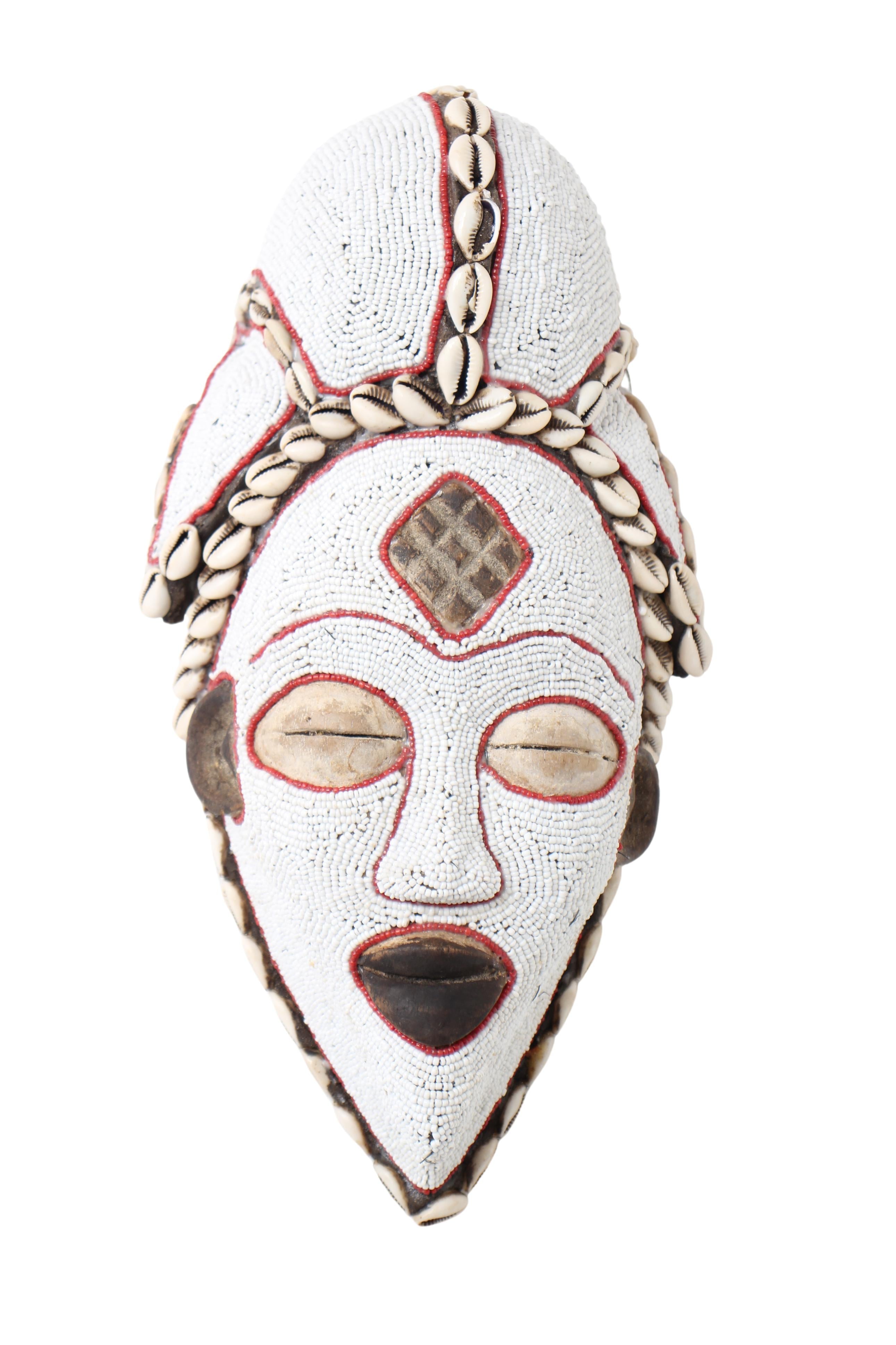 Punu Tribe Beaded Mask ~14.2" Tall (New 2024)