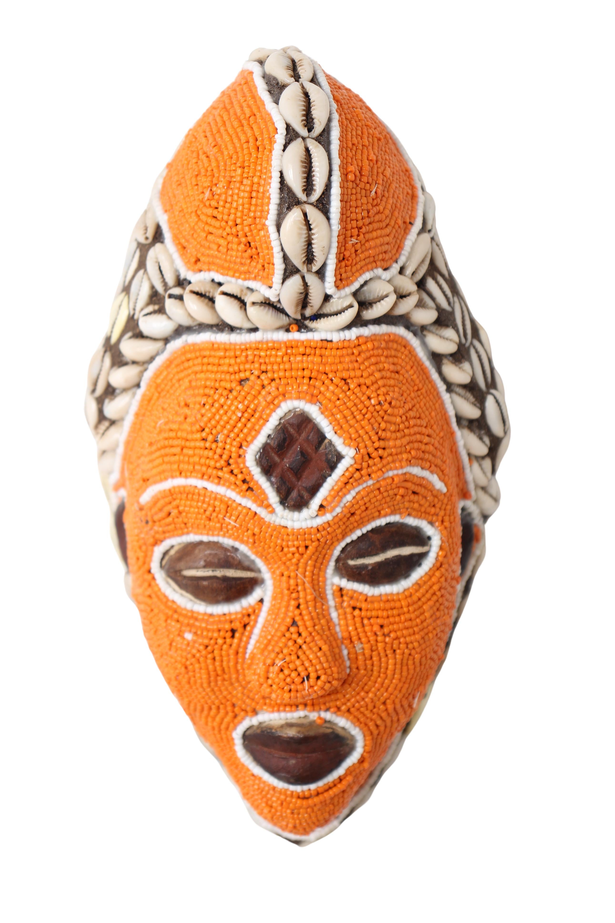 Punu Tribe Beaded Mask ~10.6" Tall (New 2024)