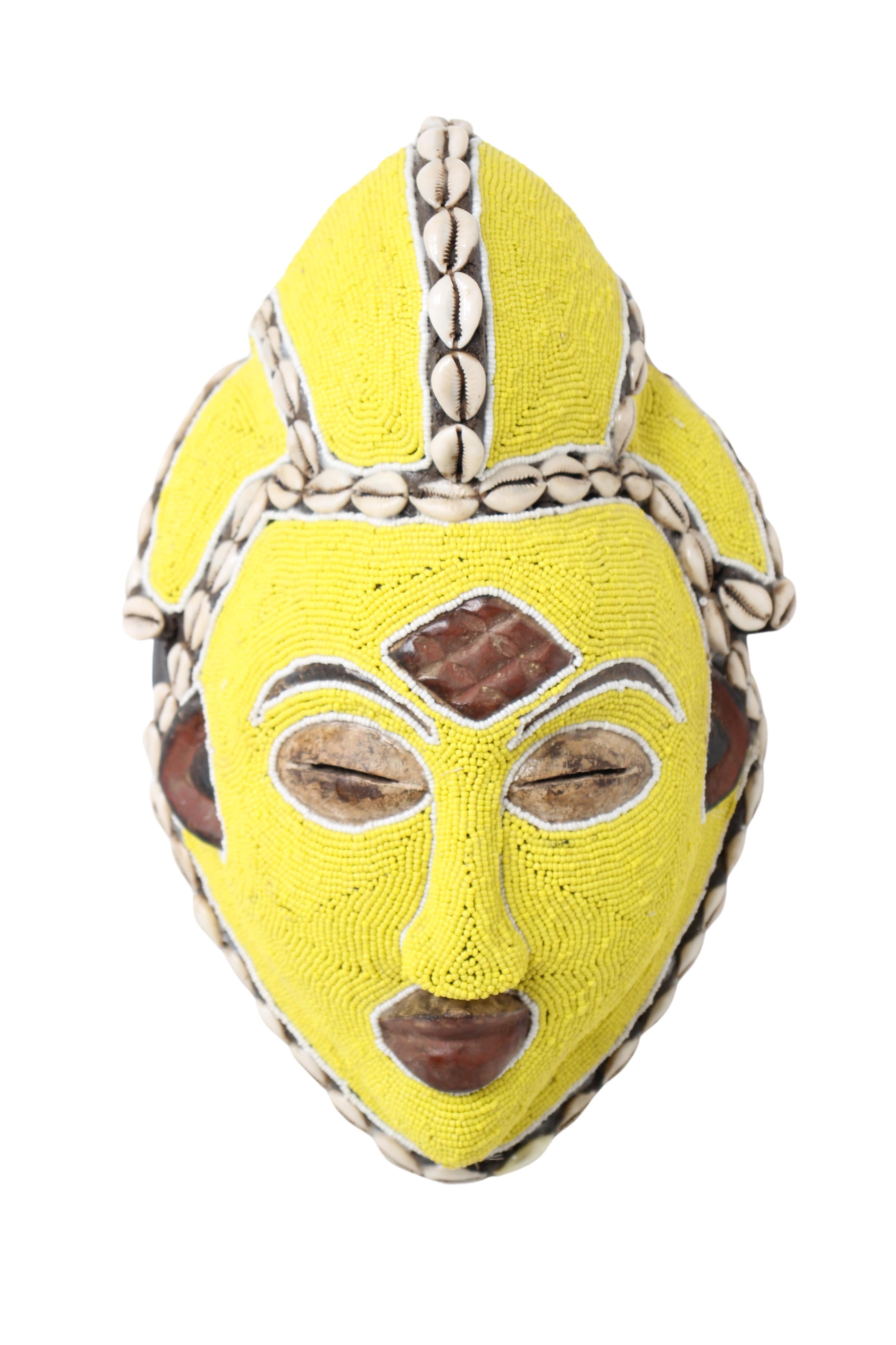 Punu Tribe Beaded Mask ~14.2" Tall (New 2024)