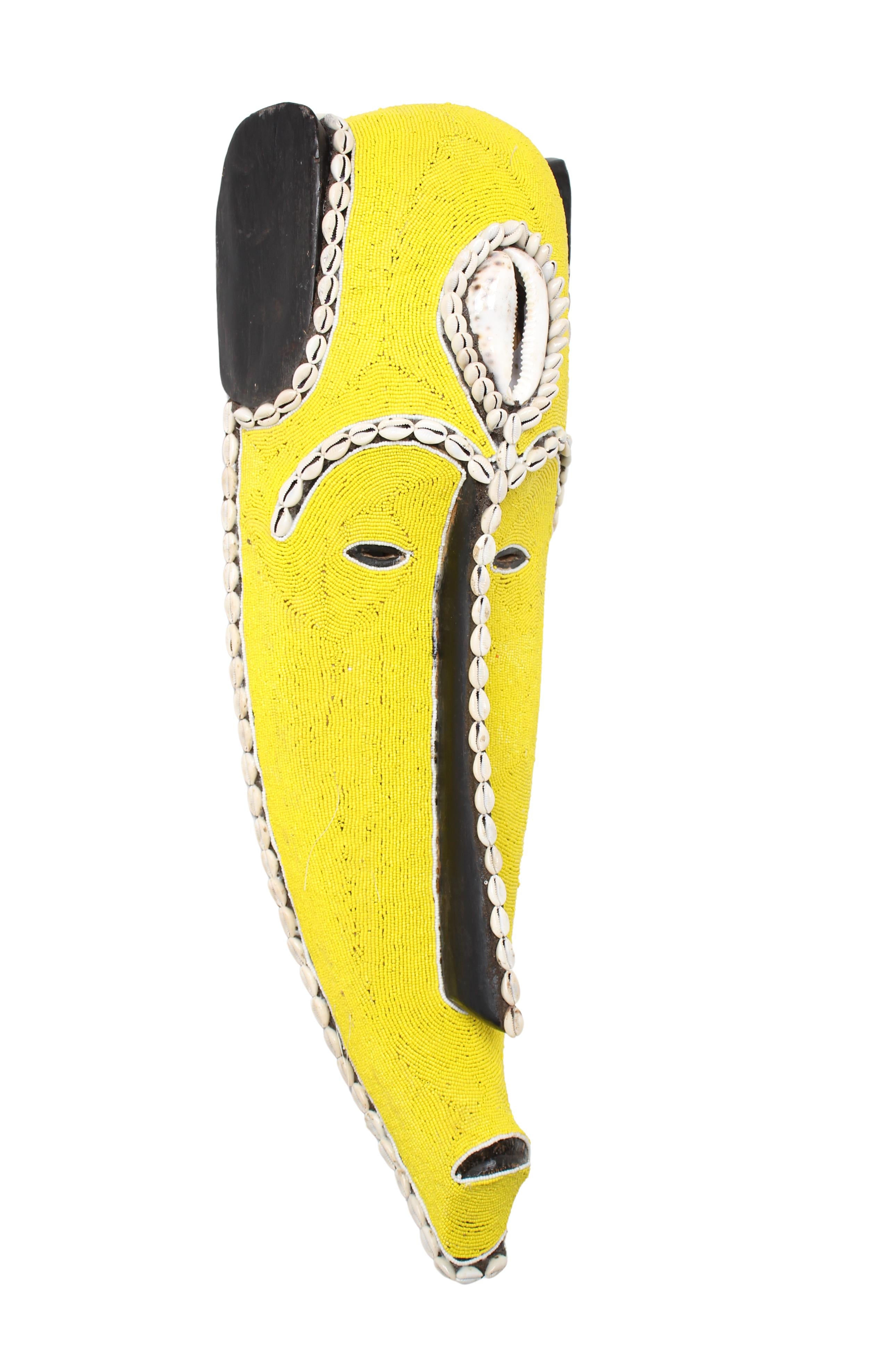 Fang Tribe Beaded Mask ~28" Tall (New 2024) - West African Artifacts