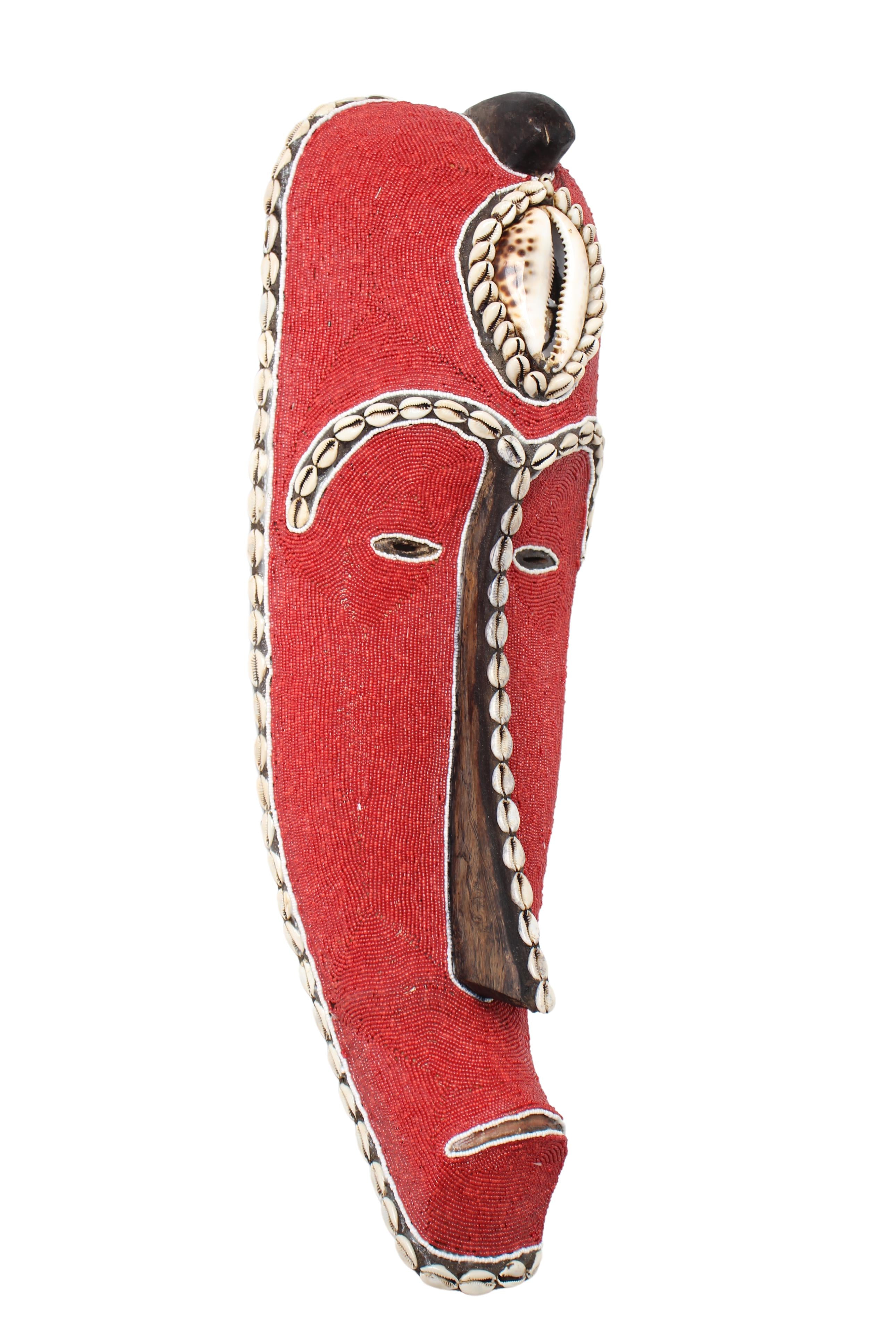 Fang Tribe Beaded Mask ~26.8" Tall (New 2024) - West African Artifacts