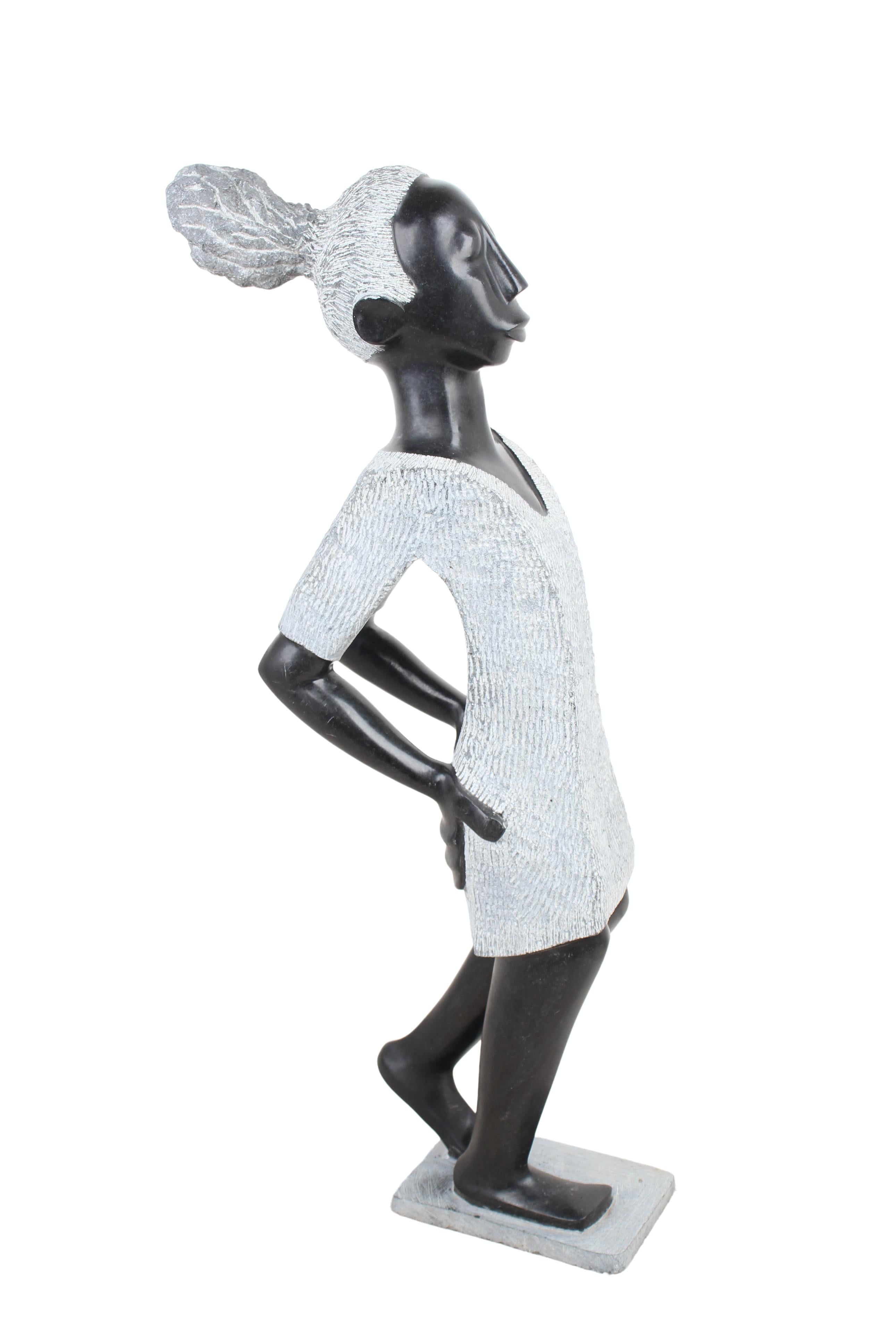 Shona Tribe Springstone Sculpture ~33.5" Tall (New 2024) - Shona Stone