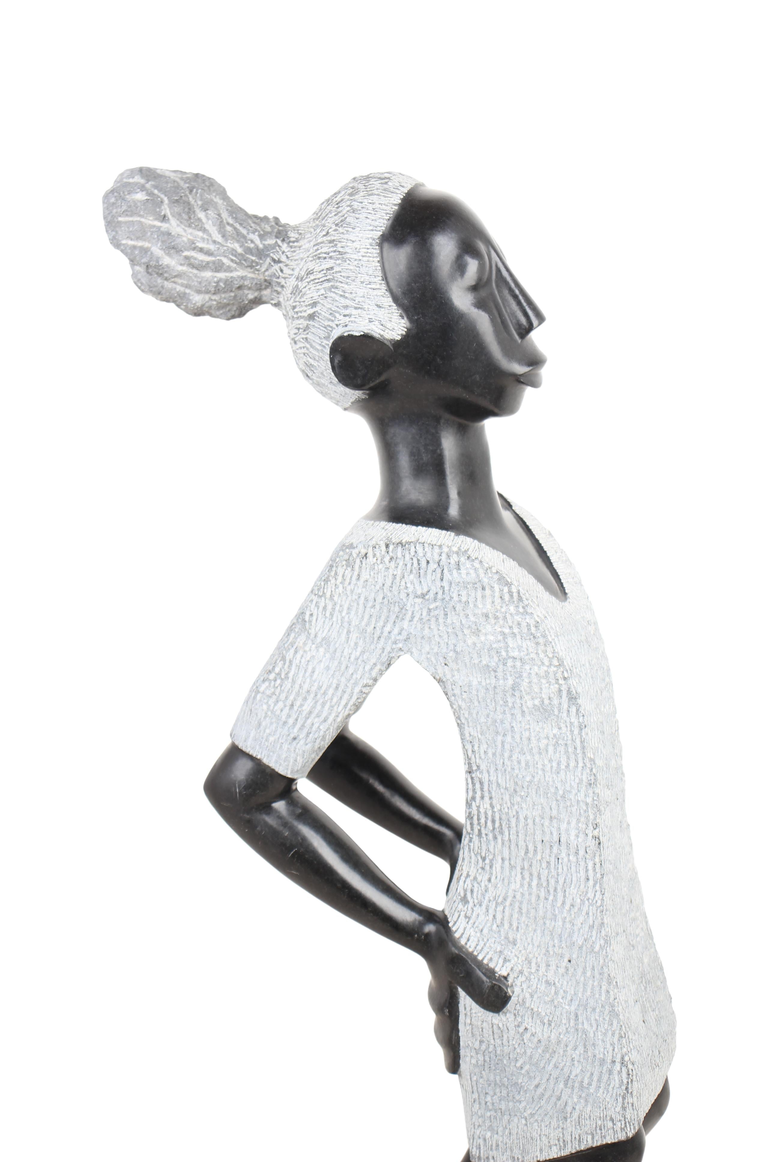 Shona Tribe Springstone Sculpture ~33.5" Tall (New 2024) - Shona Stone