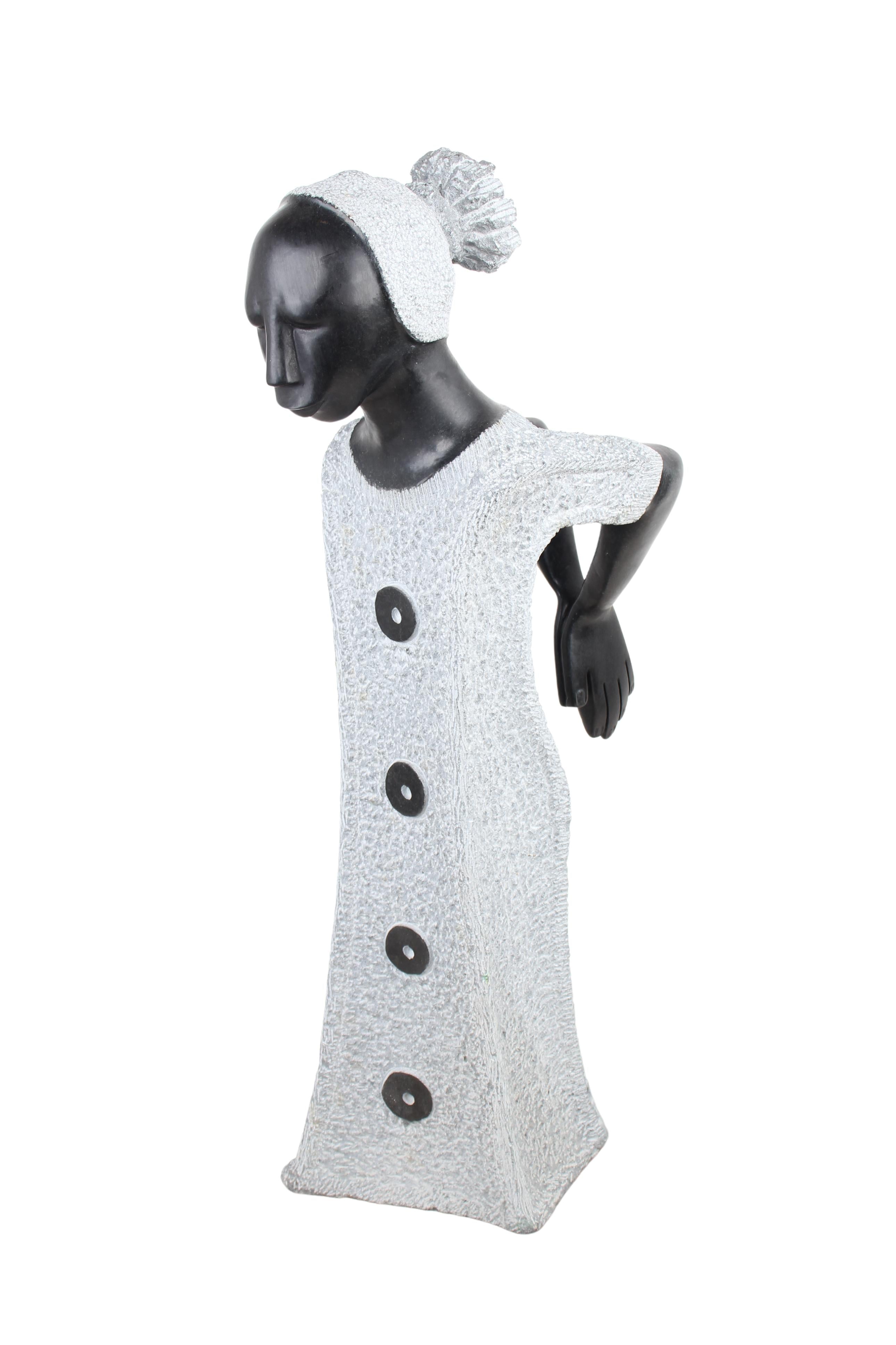 Shona Tribe Springstone Lady Sculpture ~37.8" Tall (New 2024)