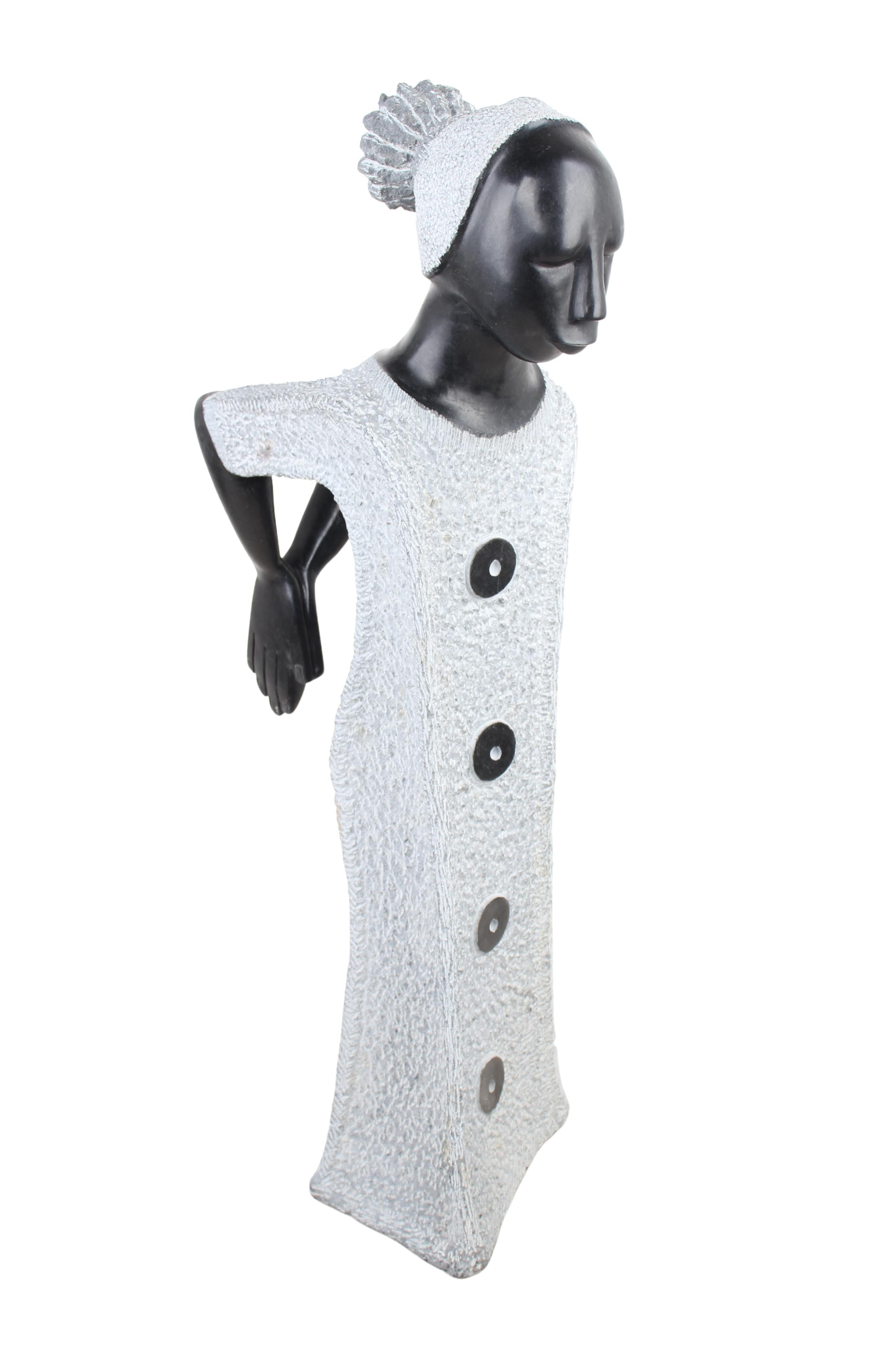 Shona Tribe Springstone Lady Sculpture ~37.8" Tall (New 2024) - Shona Stone