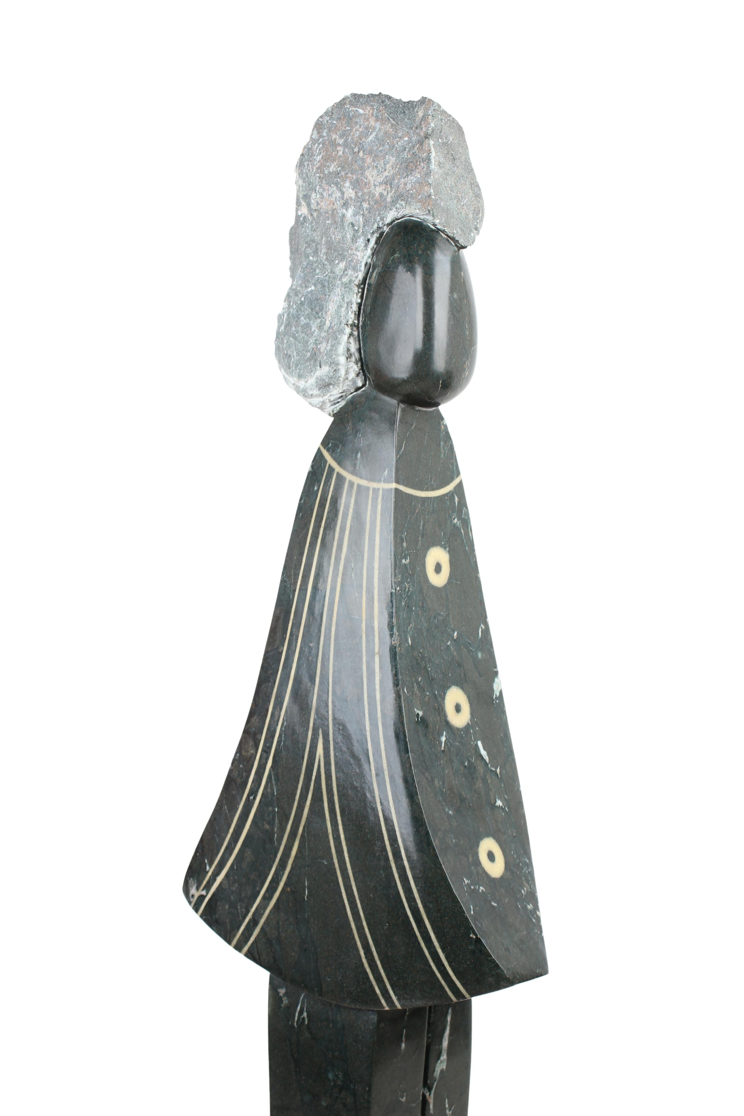 Shona Tribe Springstone Angel Sculpture ~43.7" Tall (New 2024) - Shona Stone