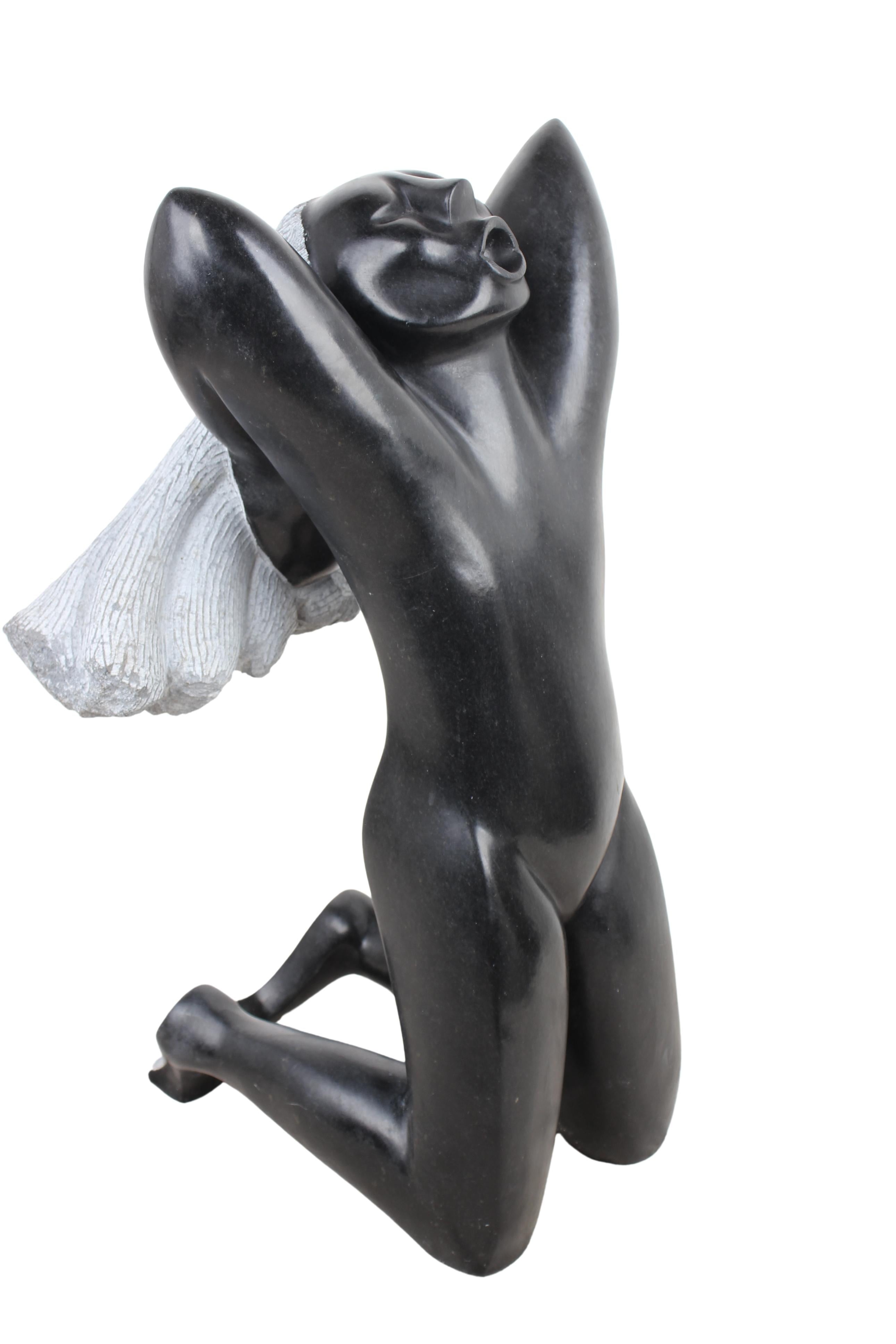 Shona Tribe Springstone Female Sculpture ~29.5" Tall (New 2024) - Shona Stone