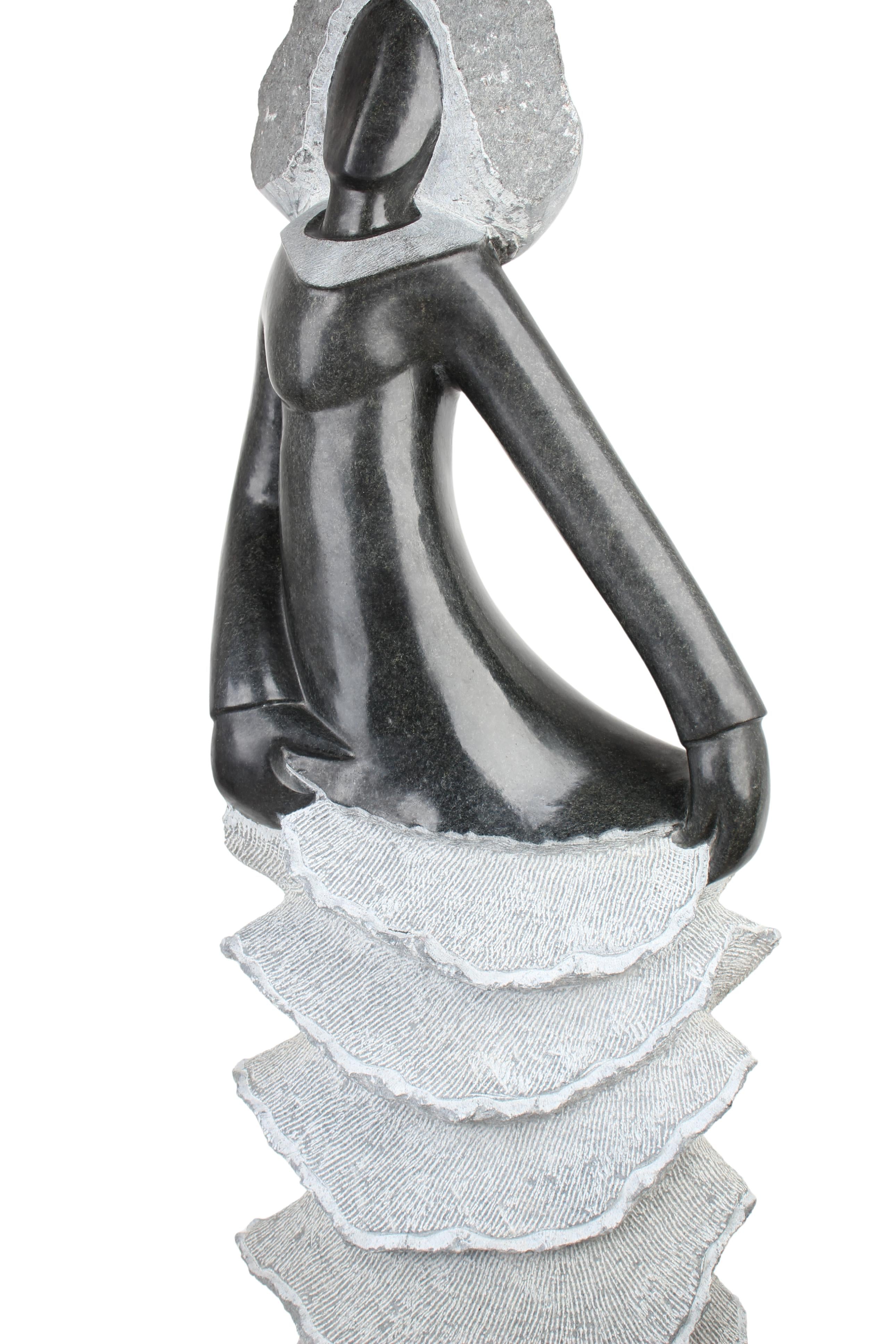 Shona Tribe Springstone Angel Sculpture ~58.7" Tall (New 2024) - Shona Stone